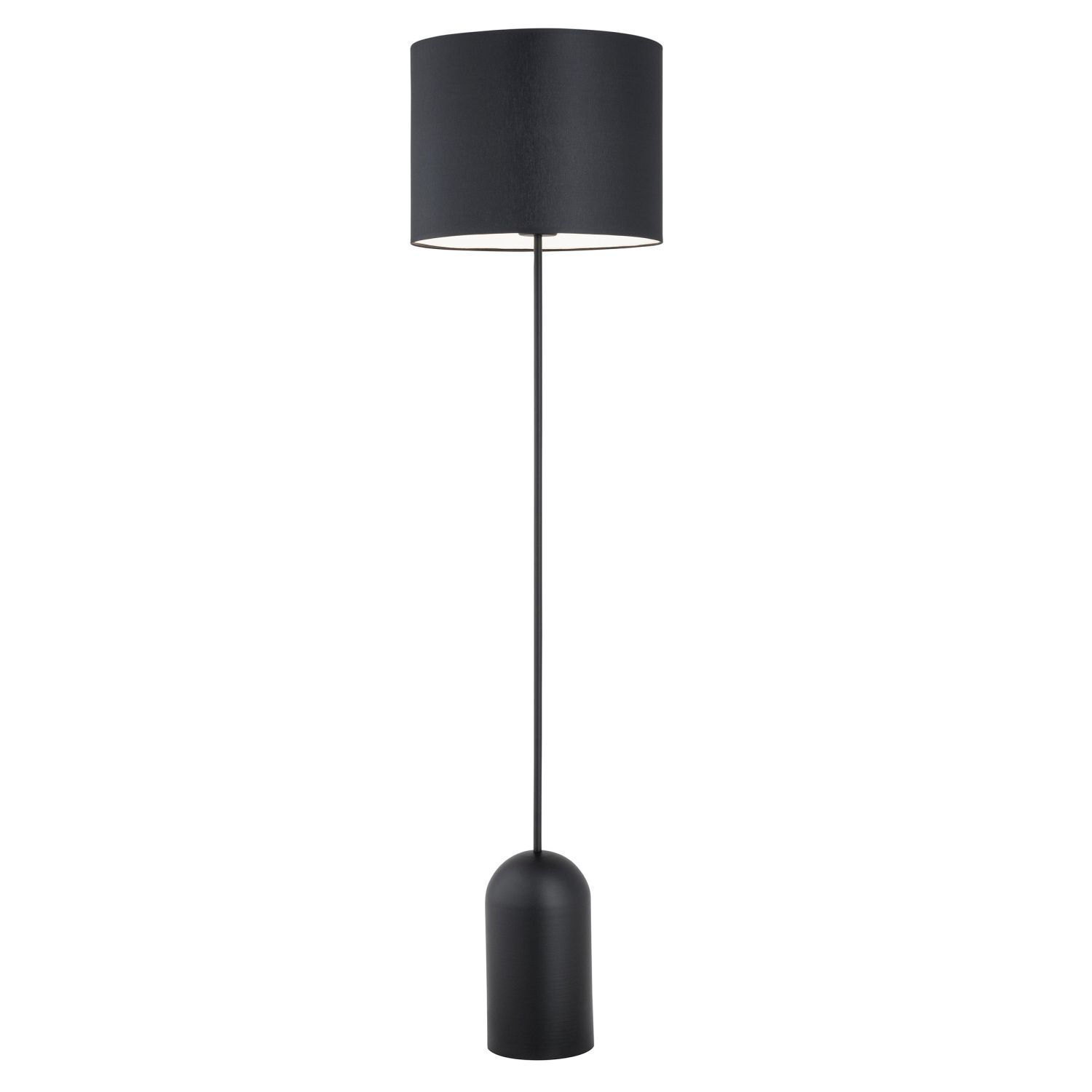 Stehlampe Metall Stoff 142 cm hoch Schwarz Weiß E27 CLARA