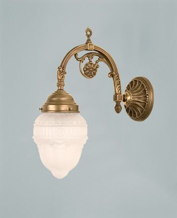 Elegante Wandlampe Berliner Messing Glas E27 Ornamente