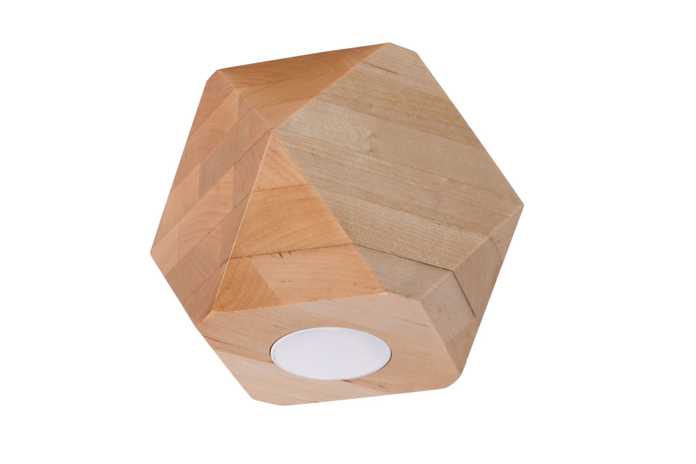 Kleine Deckenleuchte Holz geometrisch H: 12 cm flach GU10