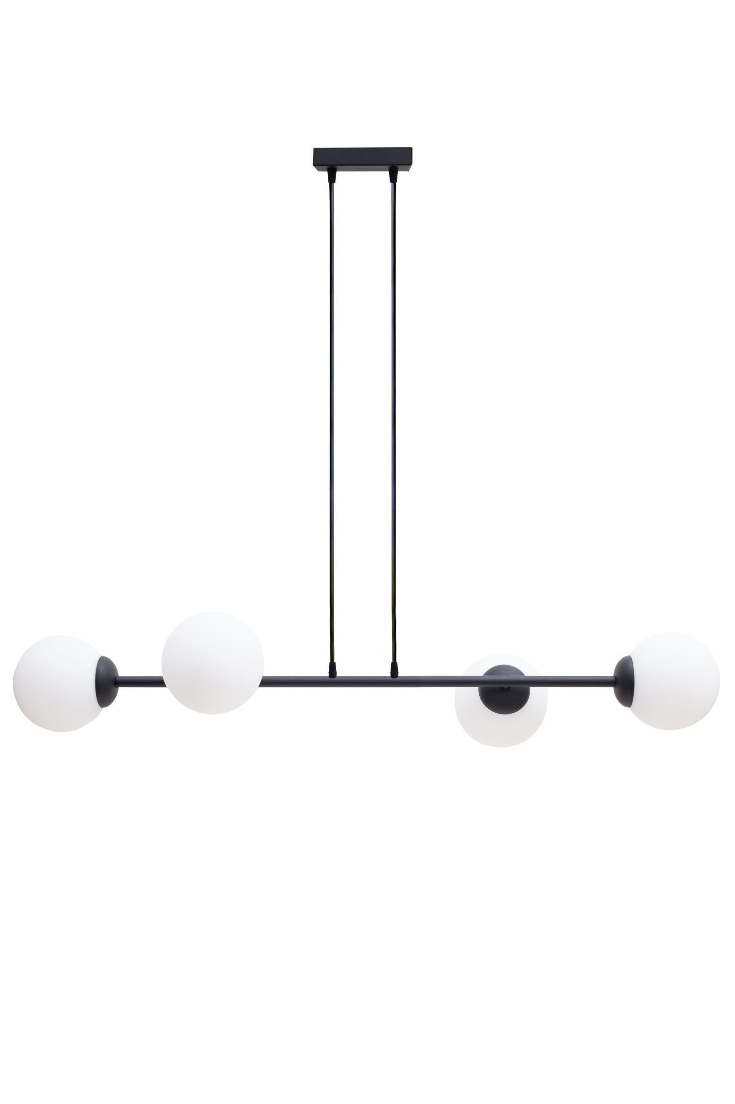 Große Hängelampe blendarm Glas Metall 85 cm E27 Schwarz Leuchter, Lampe