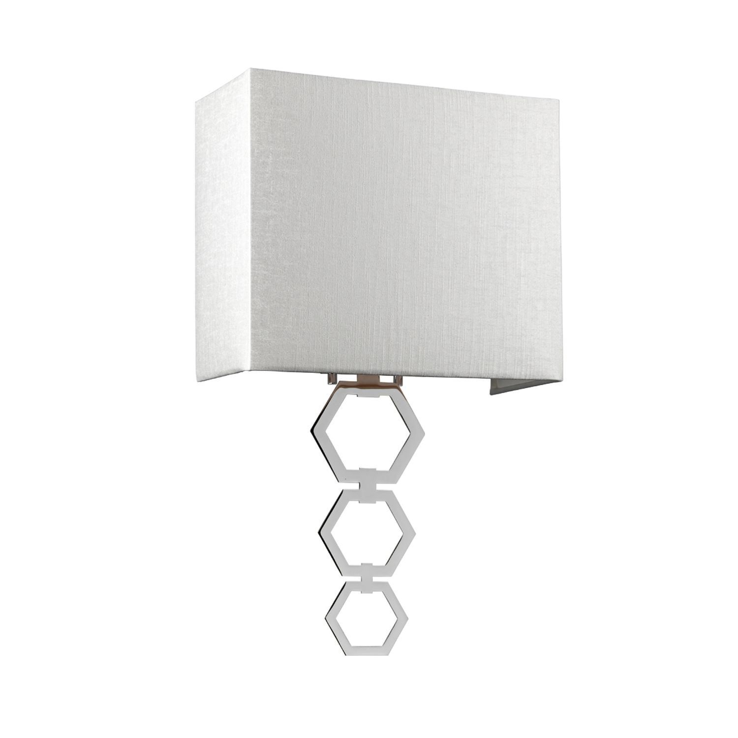 Wandlampe Up Down Creme Chrom Stoff Metall Modern