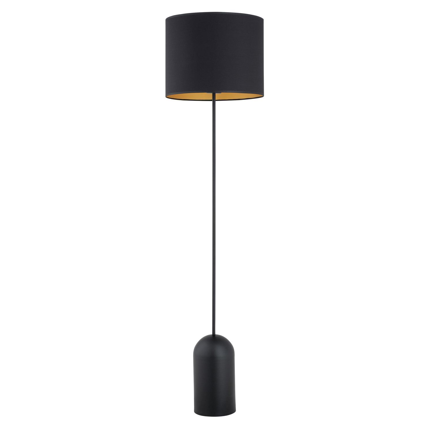 Stehleuchte Metall Stoff 142 cm in Schwarz Gold E27 Lampe