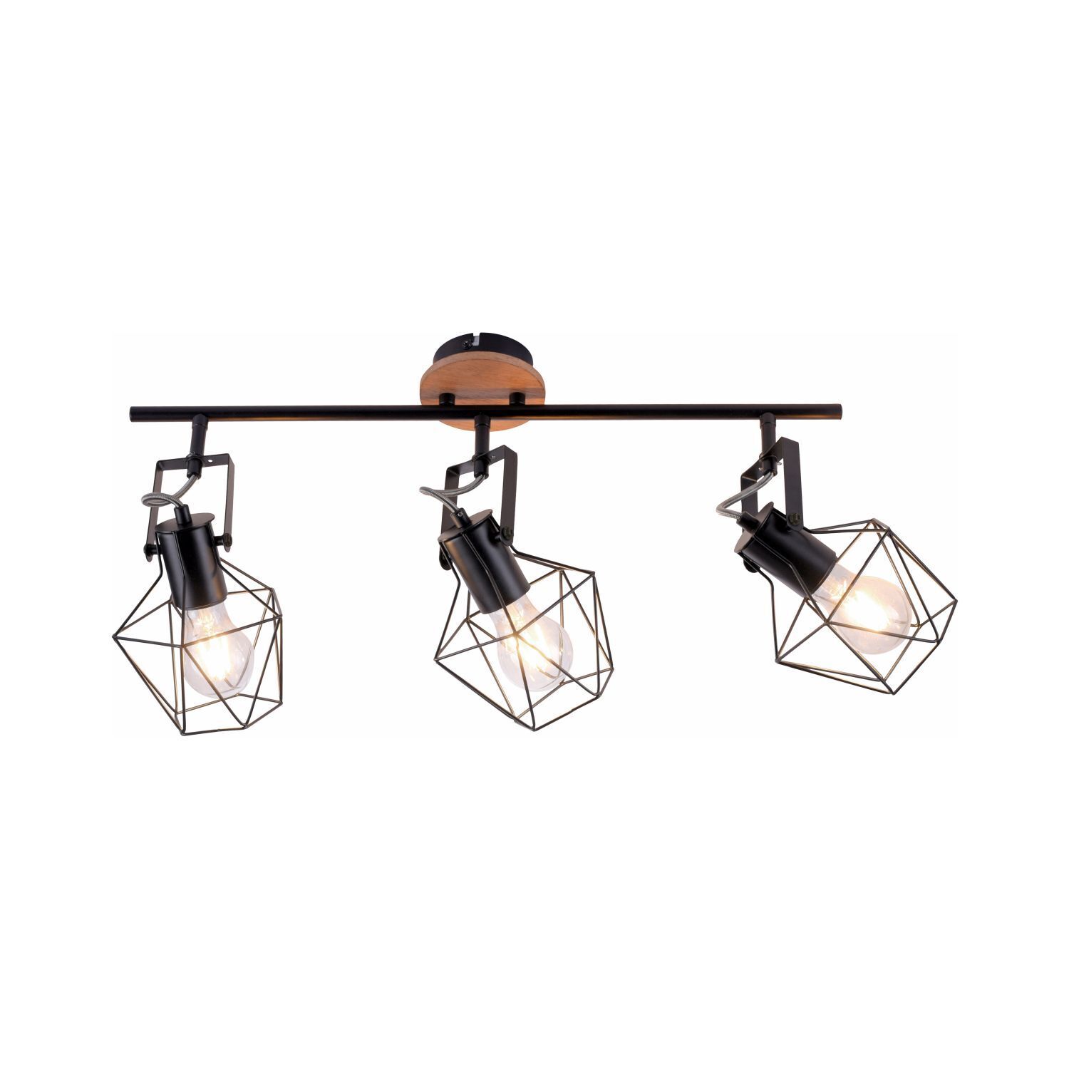 Verstellbarer Deckenspot Holz Metall 83 cm E27 Vintage Leuchte, Deckenleuchte, Lampe, Beleuchtung