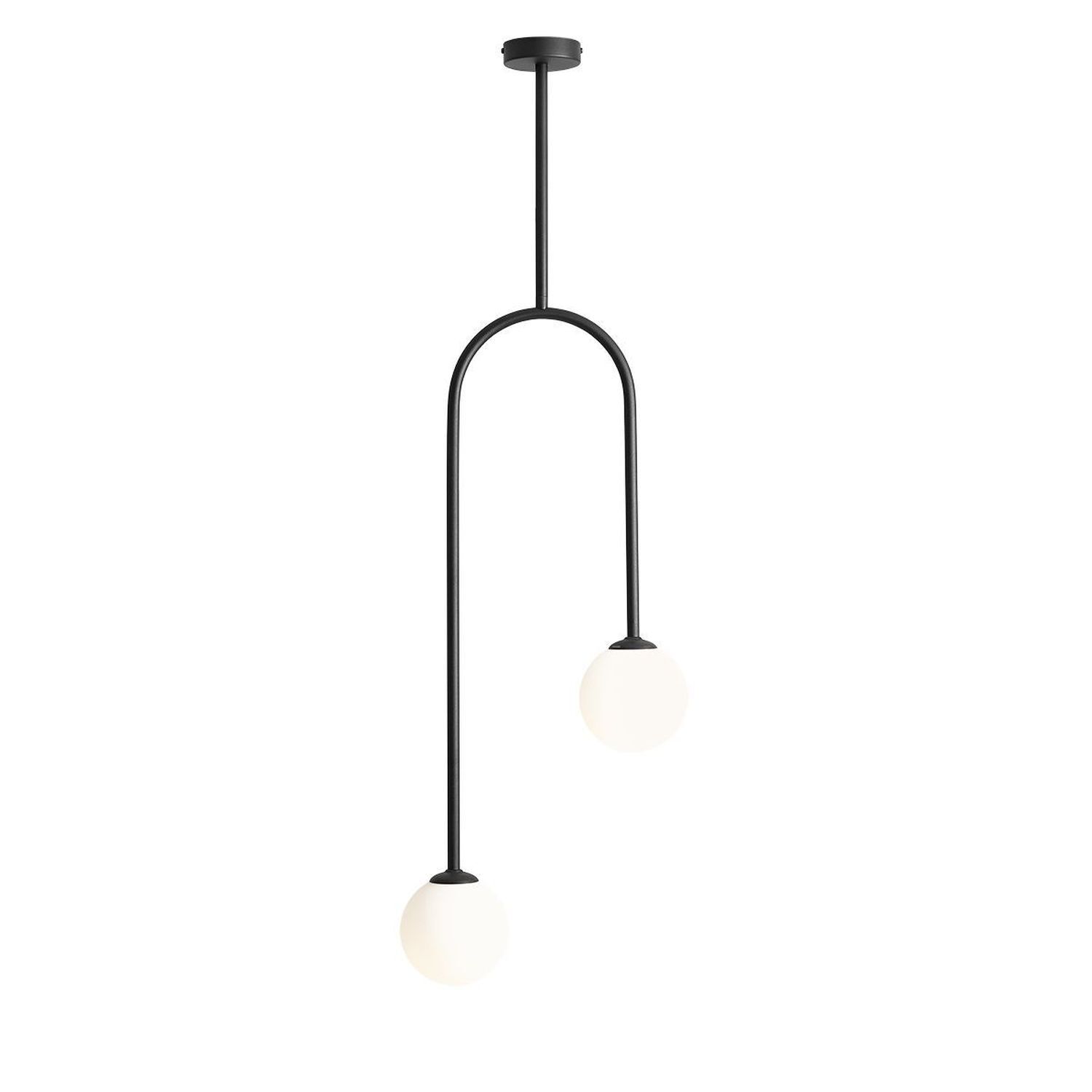 Moderne Deckenleuchte Glas Metall Schwarz E14 blendarm