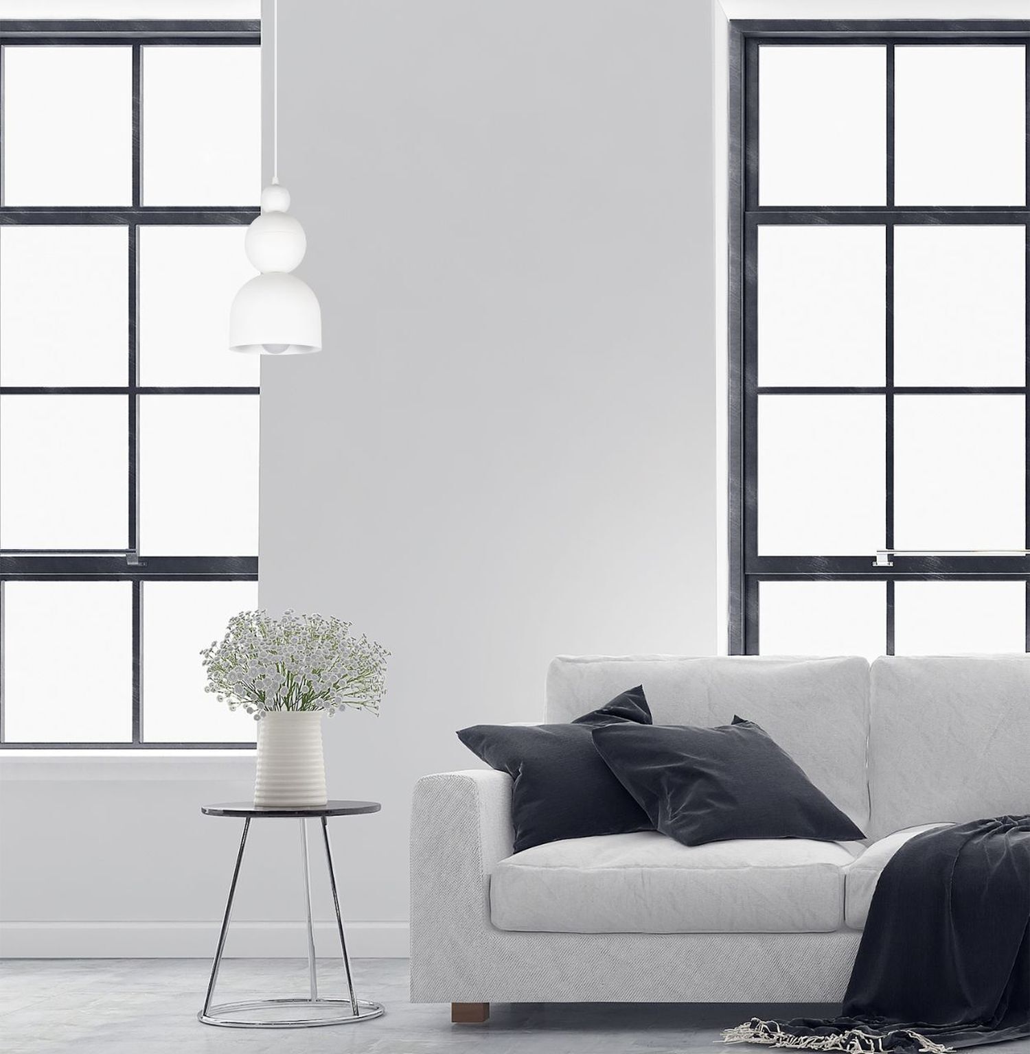 Weiße Hängelampe Metall Loft Design E27 B:17 cm rund Lampe, Innenarchitektur, Couch, Mobiliar, Inneneinrichtung