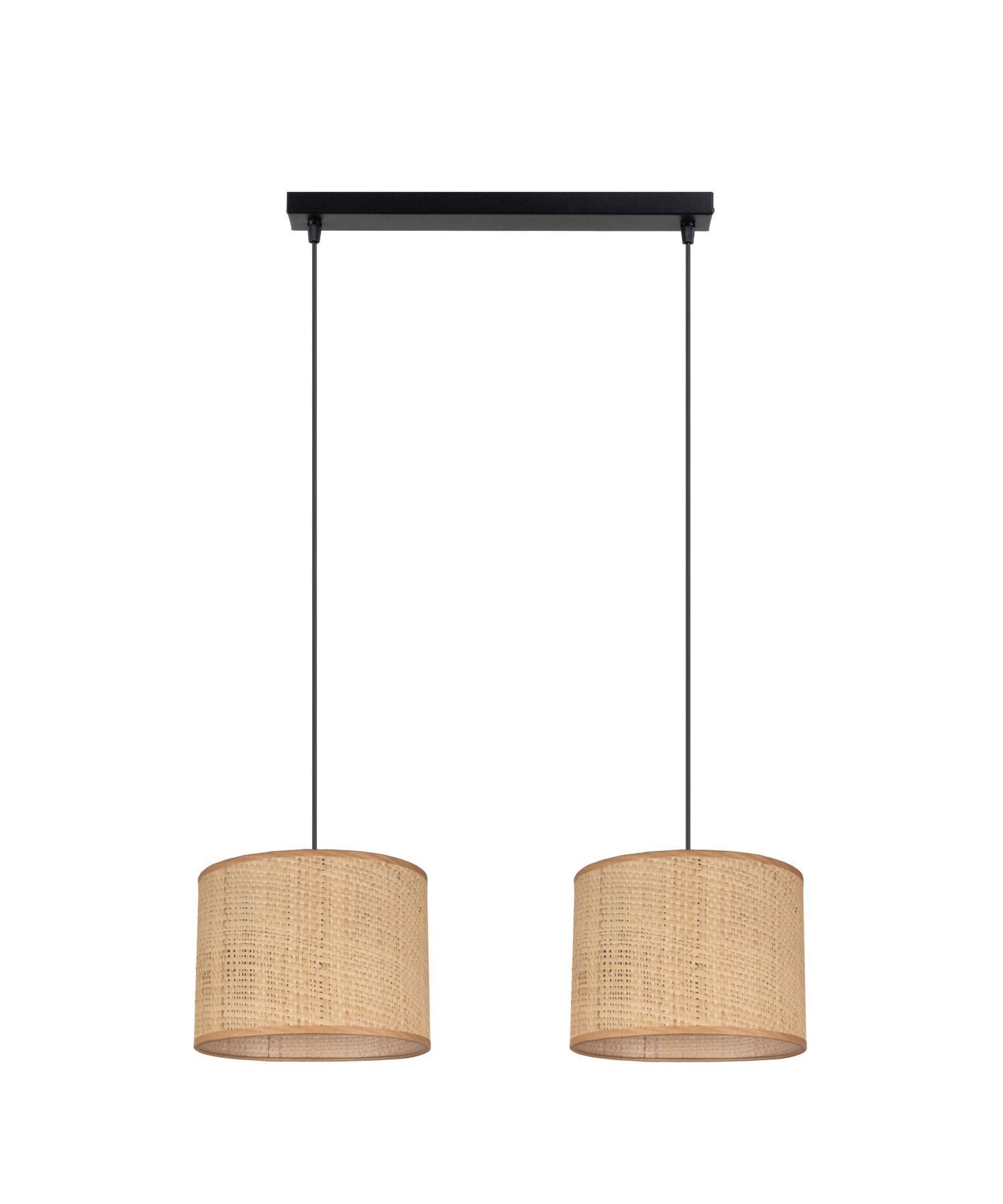 Blendarme Pendelleuchte Stoff Braun E27 50 cm länglich