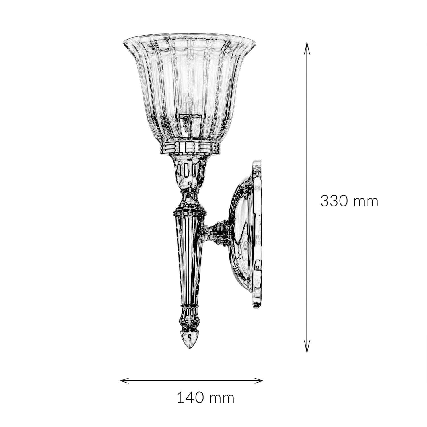 Designer Badleuchte LED aus Messing Glas IP44 in Chrom Leuchter, Lampe