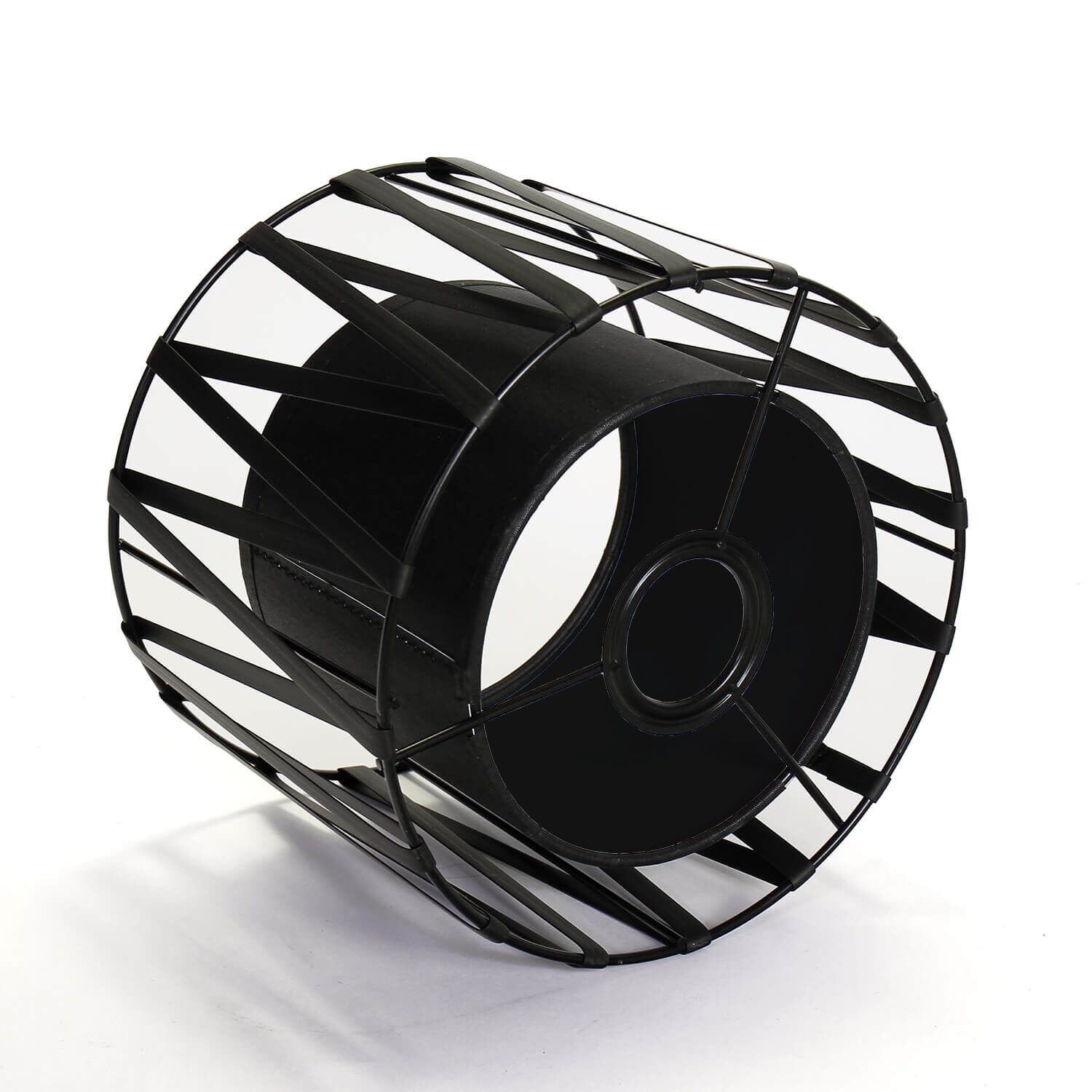 Lampenschirm für Tischleuchten E27 Ø18cm Schwarz MINA Helme, Spule, Spirale, Maschine, Rotor