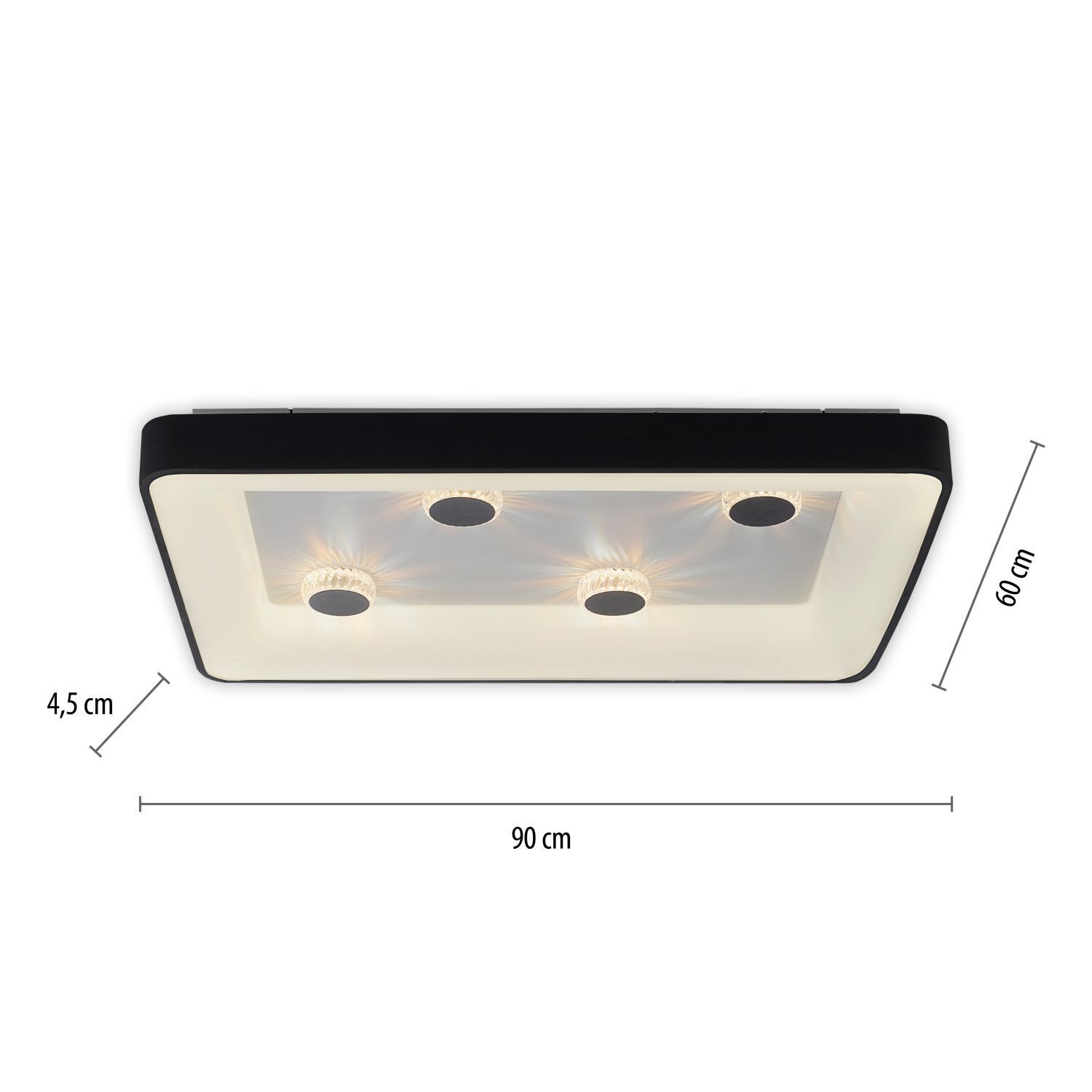 LED Deckenleuchte Schwarz 2700-5000 K 6295 lm dimmbar