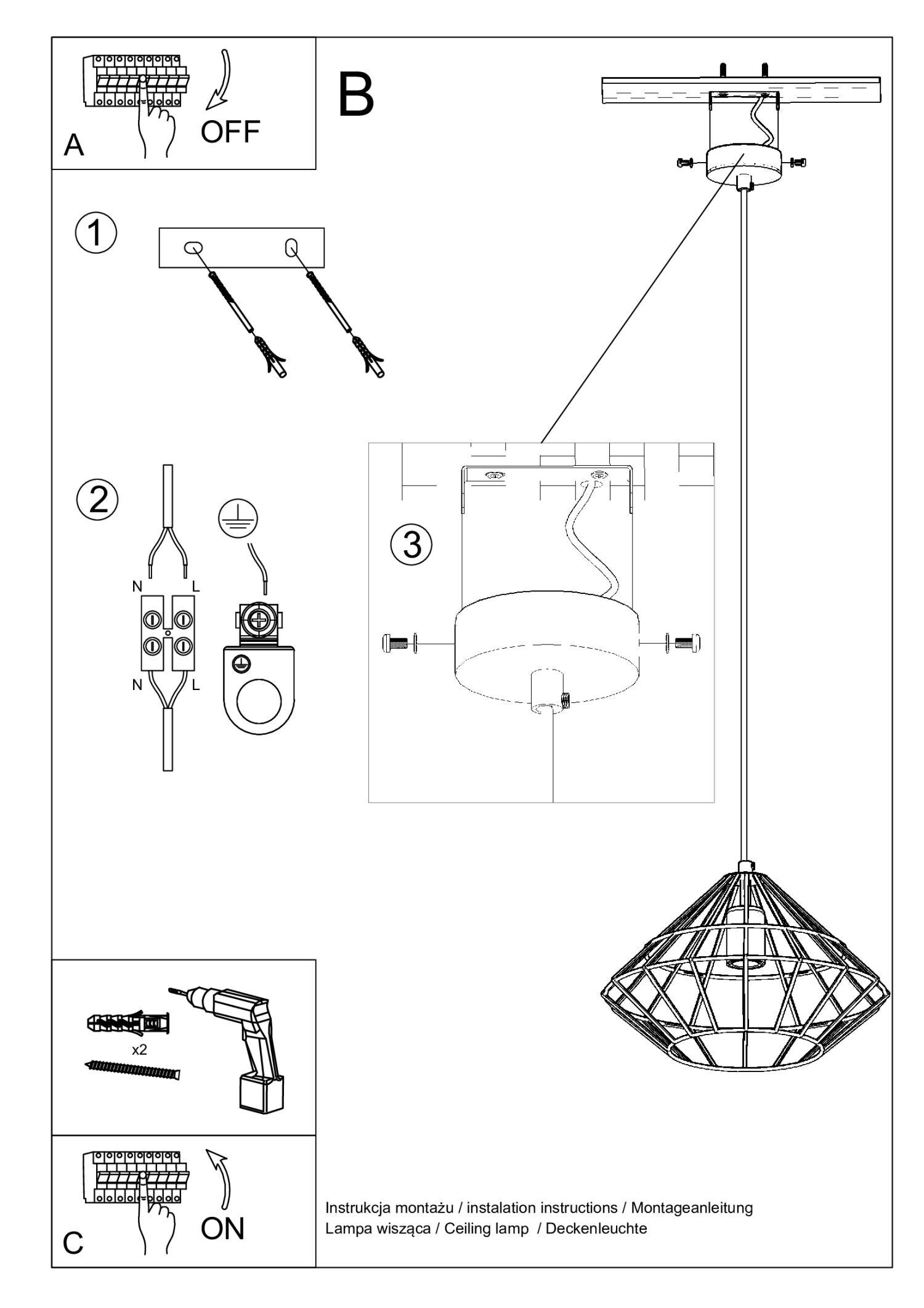 Pendelleuchte Draht geometrisch Käfigschirm E27