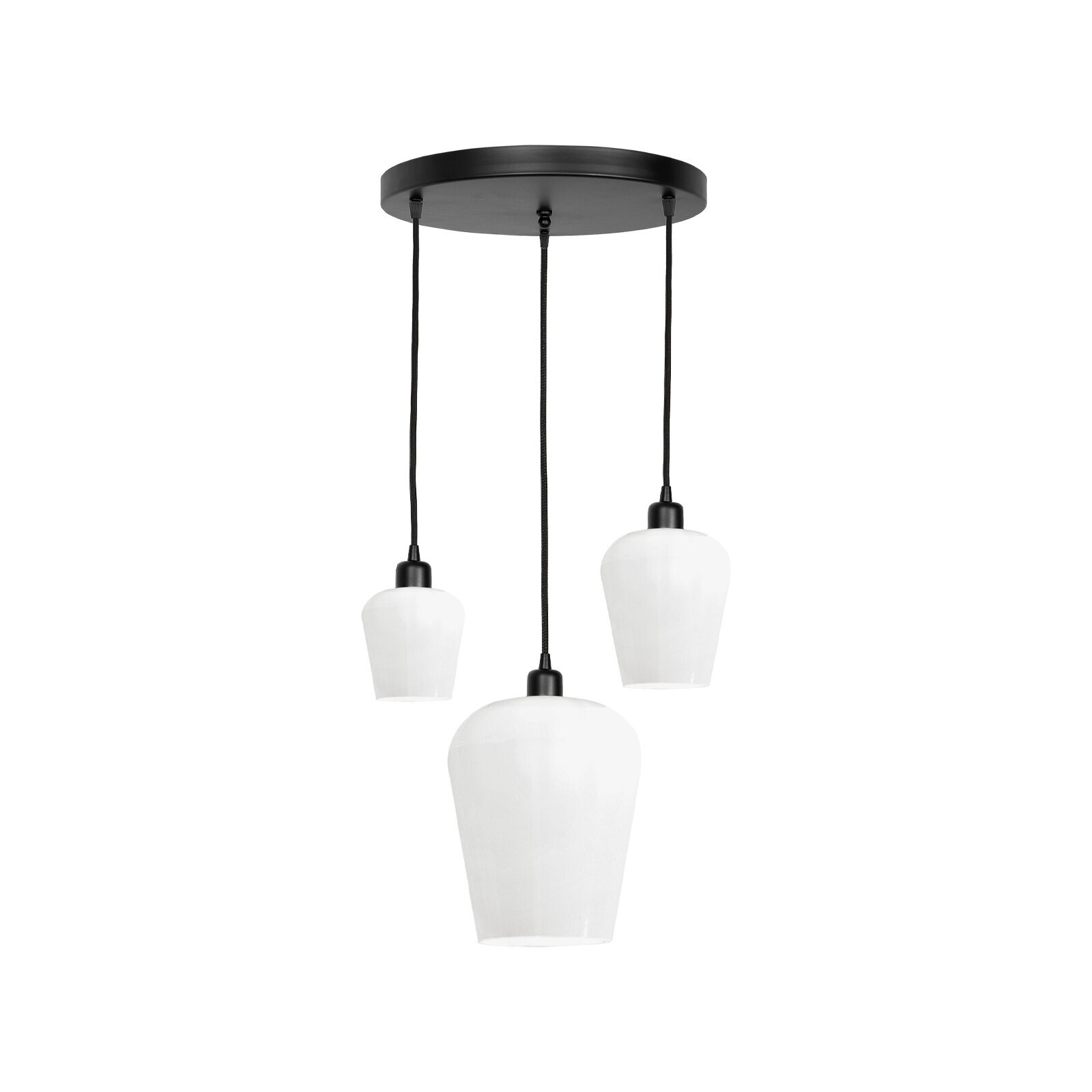 Pendelleuchte Schwarz Weiß 3-flammig E27 Ø 47,5 cm ADRIAN