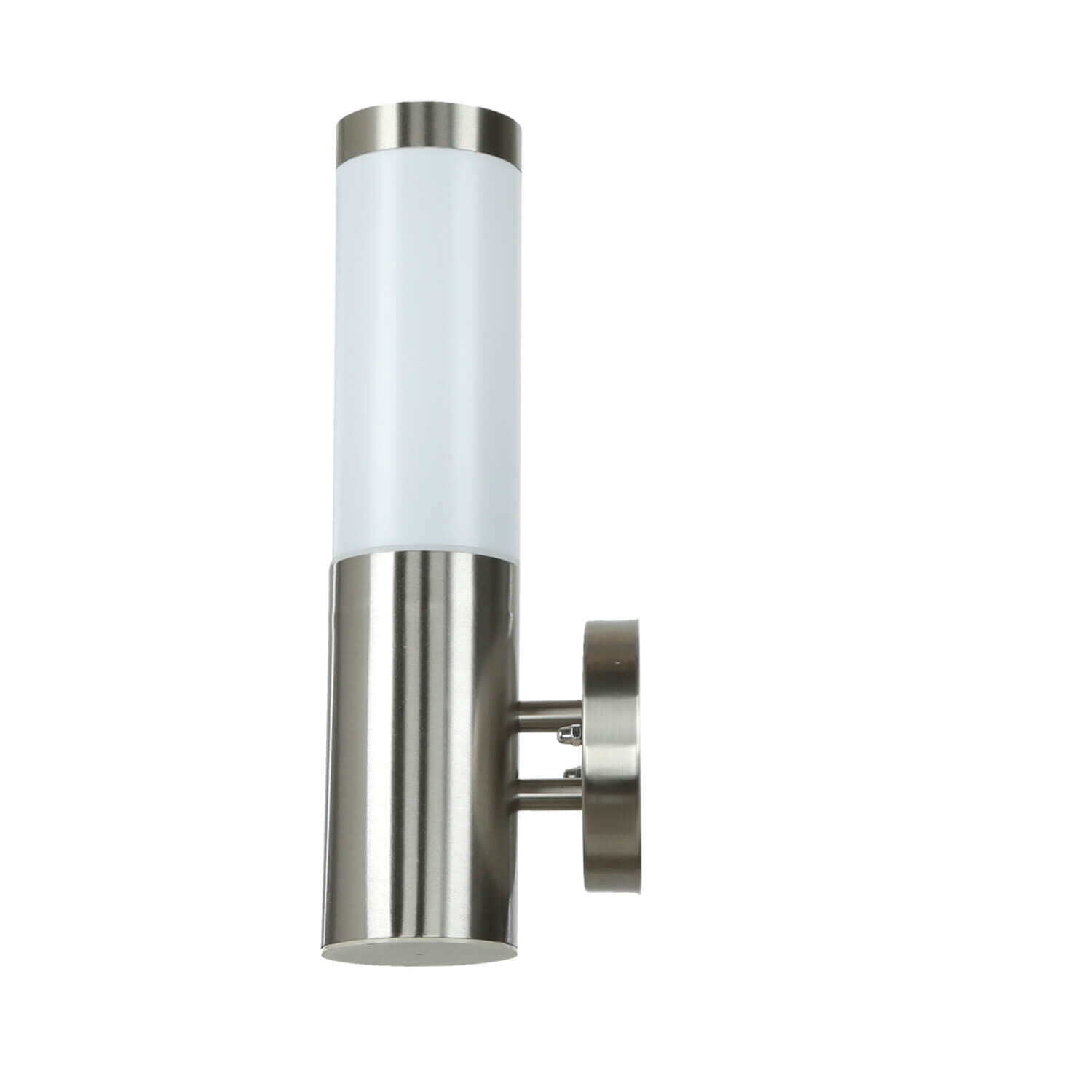 Außenwandleuchte Edelstahl Silber Ø8cm H:34cm Zylinder