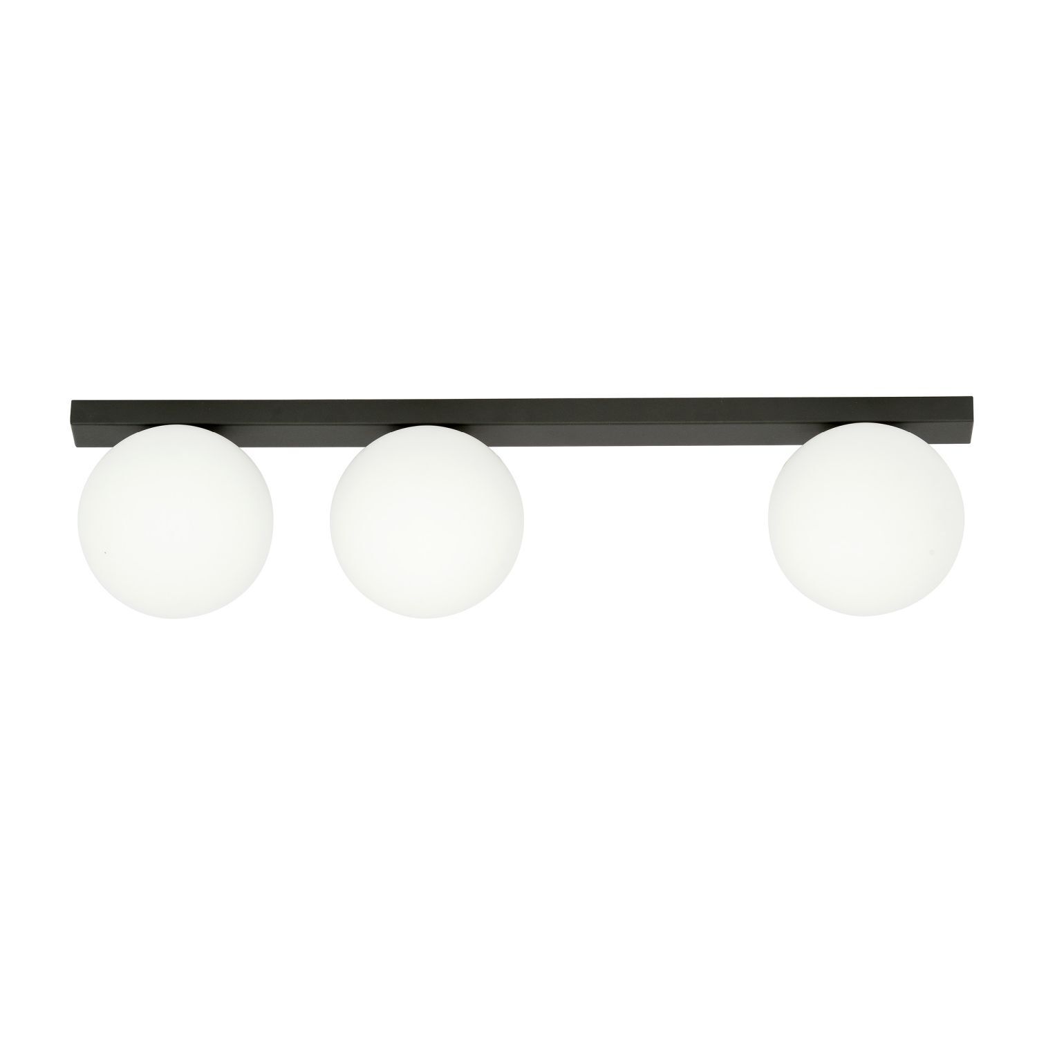 Deckenlampe 3-flammig E14 70 cm lang Glas Metall Weiß Schwarz