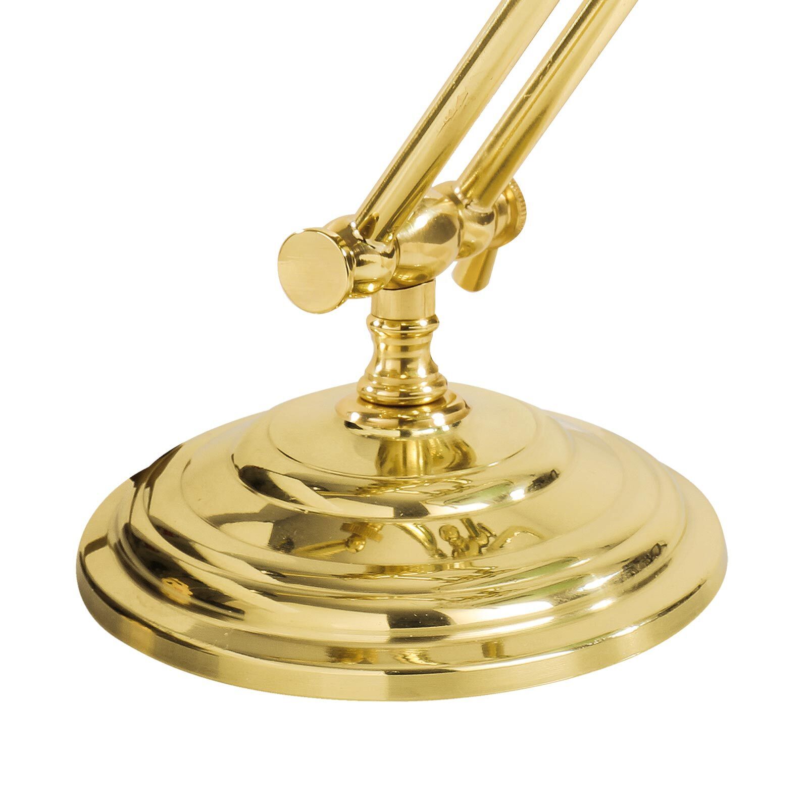 Bankerlampe Grün H: 35 cm verstellbar Echt-Messing Glas E14 Badezimmer, Drinnen, Zimmer, Duscharmatur