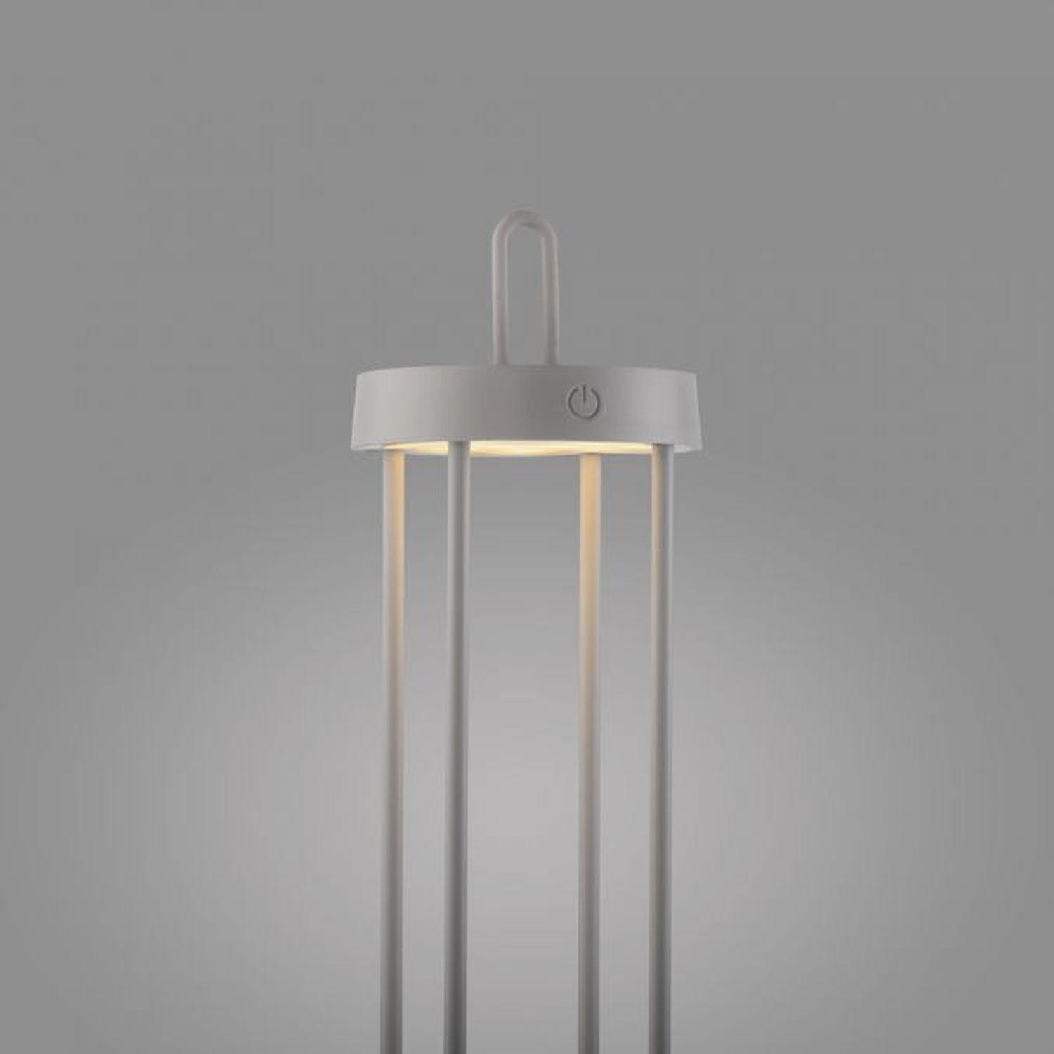 LED Akku Tischlampe Metall dimmbar IP44 2700 K Greige