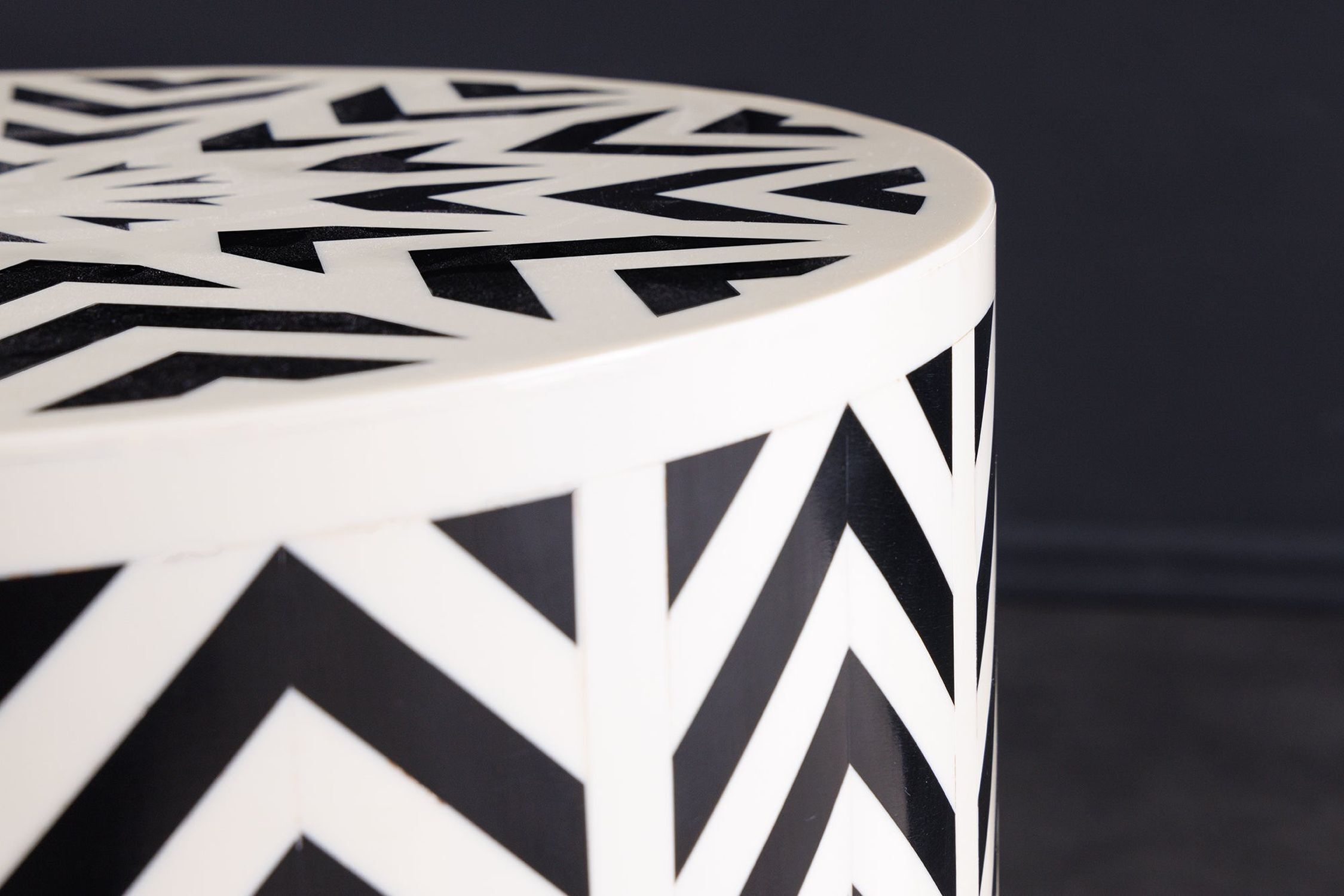 Beistelltisch Schwarz Weiß 35 x 35 cm Handarbeit Moebel, Tabelle, Kaffeetisch