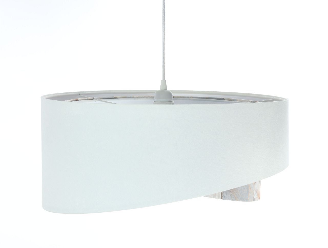 Hängelampe Weiß Creme rund Ø 50 cm E27 Velours Optik Stoff