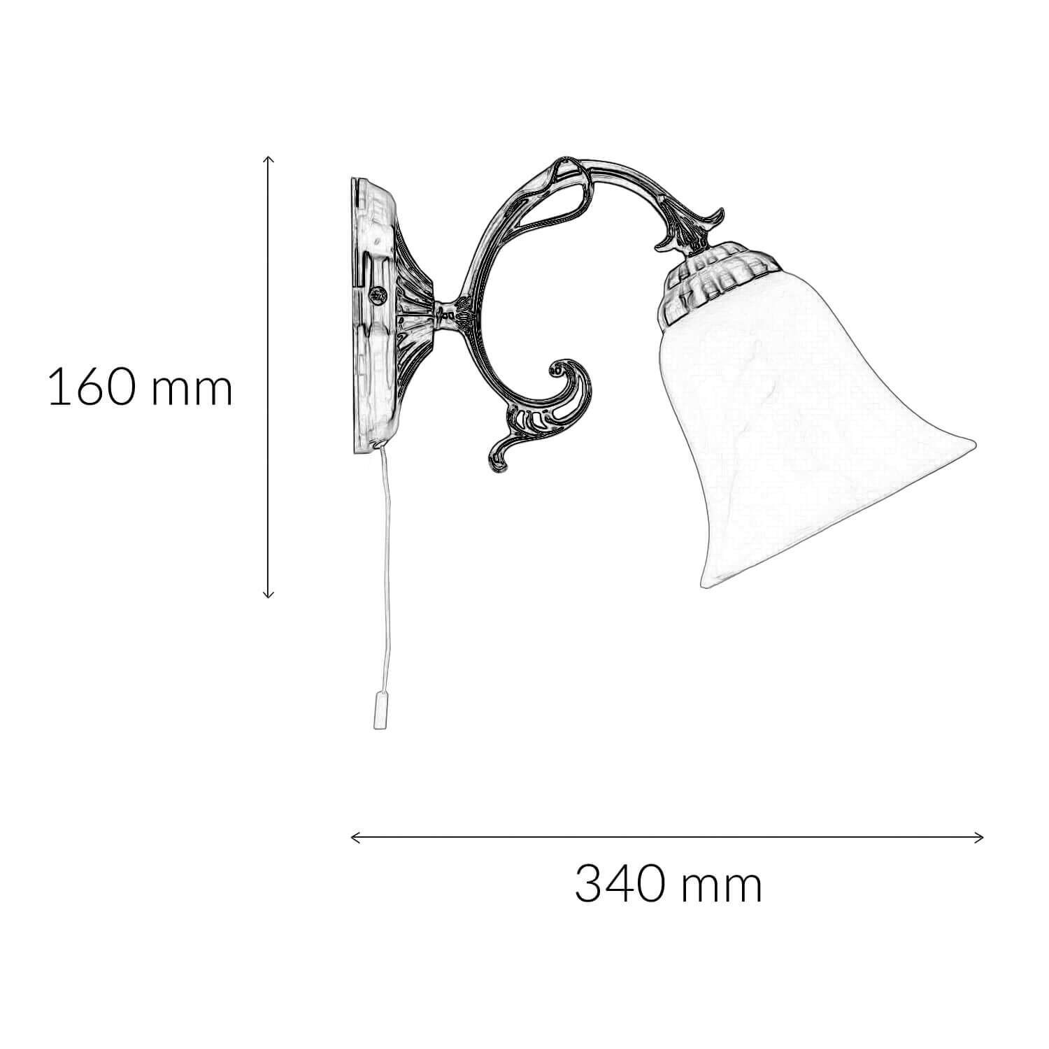 Edle Wandlampe ORCHIDEA Jugendstil Alabaster Glas Lampe, Lampenschirm