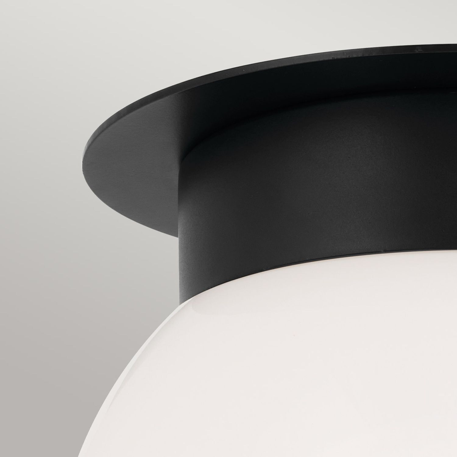 Deckenlampe Kugelschirm Glas Metall Ø 20,3 cm Schwarz Weiß E27 Lampe, Deckenleuchte