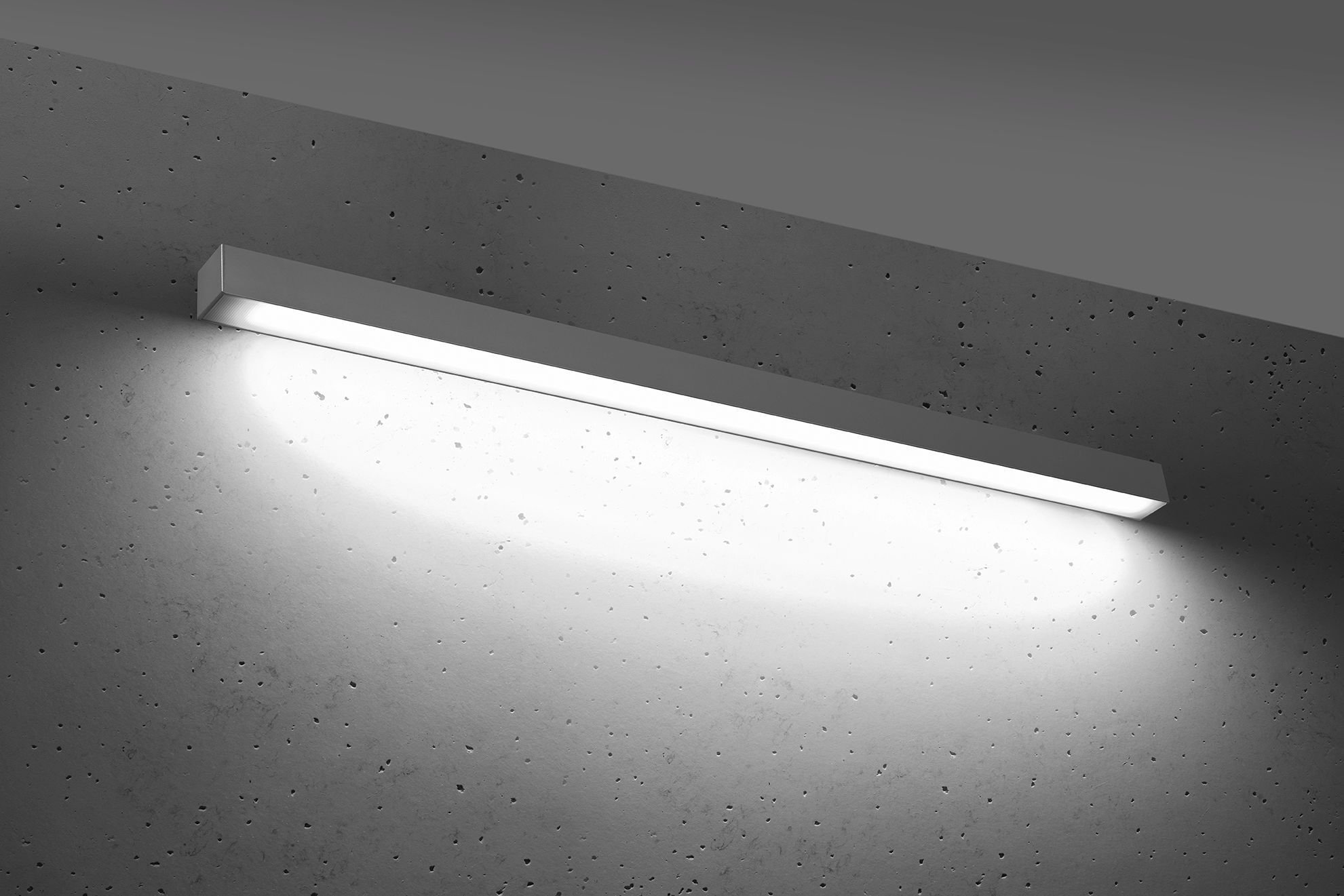 LED Wandlampe Metall Grau 118 cm lang 4000 K Downlight