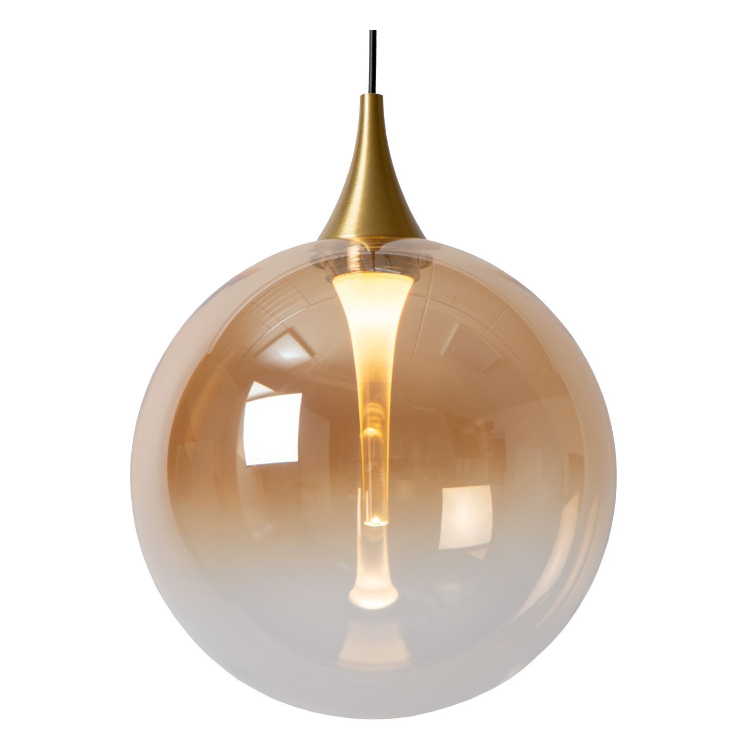 Hängelampe, Glaskugel, Gold, Einzelleuchte, Innenbeleuchtung