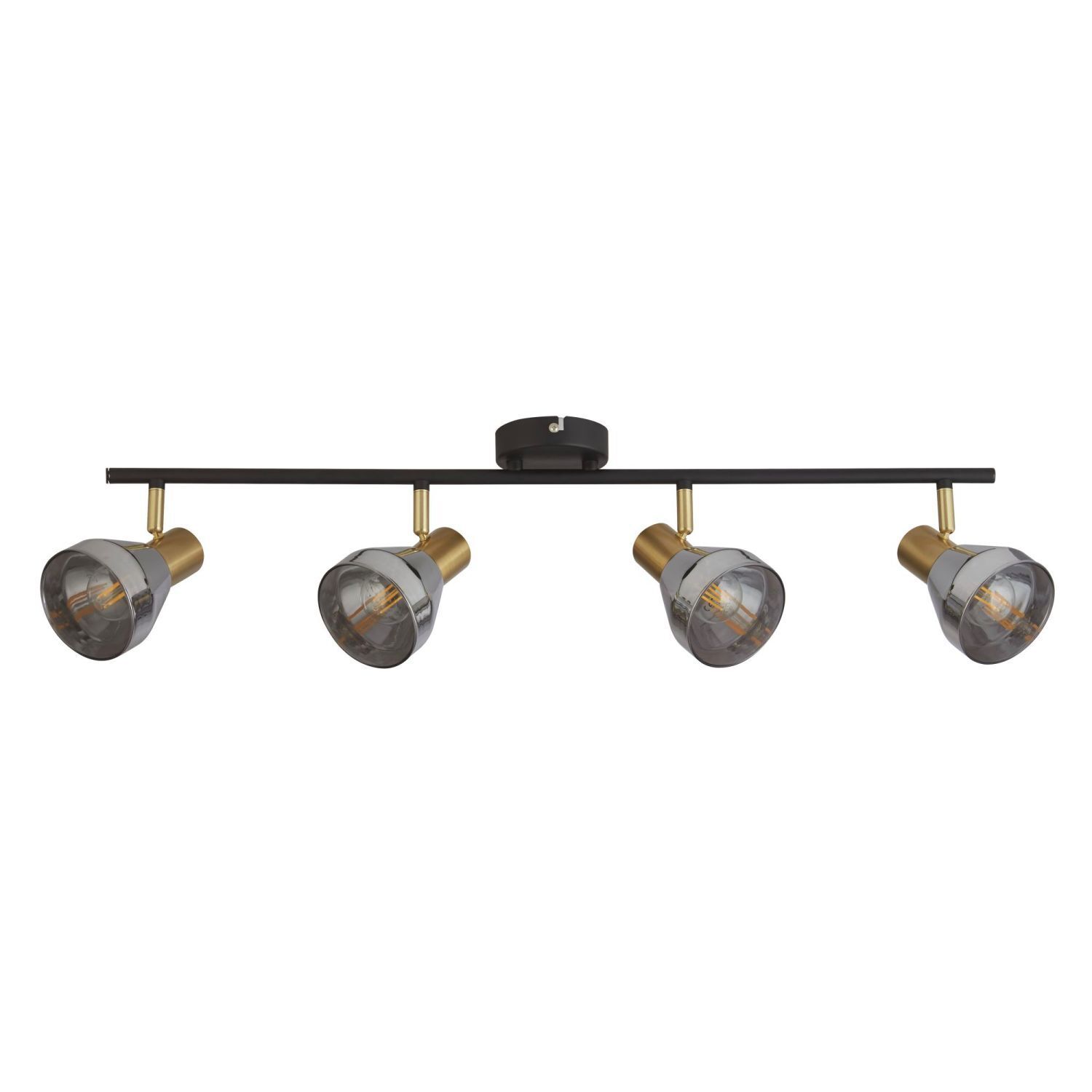 Deckenstrahler Glas Metall B: 84 cm 4-flammig E14 verstellbar