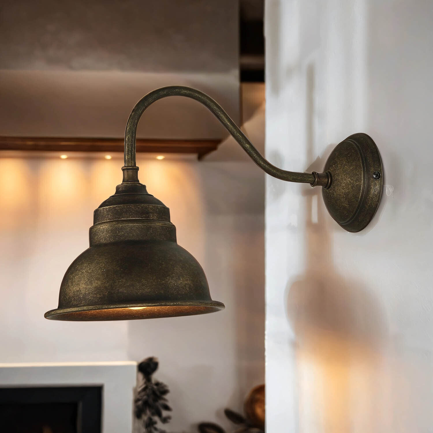 Wandlampe Bronze Antik Echt-Messing Oslo