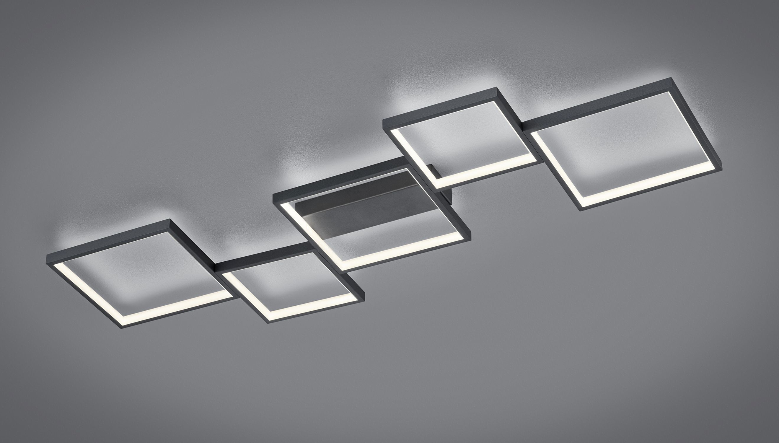 LED Deckenlampe Schwarz Metall L:120,5 cm 34 W dimmbar Deckenleuchte