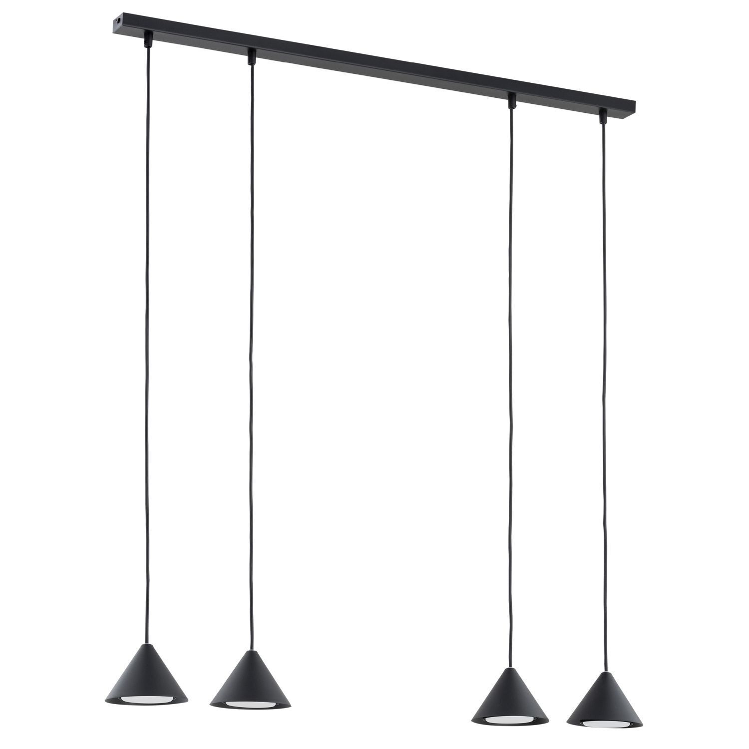 Hängelampe Metall B: 90 cm Schwarz GX53 4-flammig