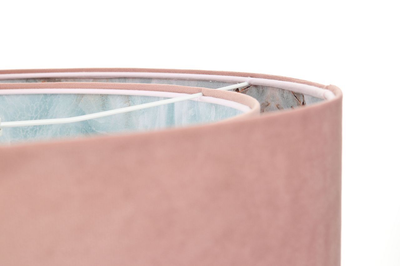 Hängeleuchte D: 50 cm E27 Rosa Hellblau Stoff Velours Optik