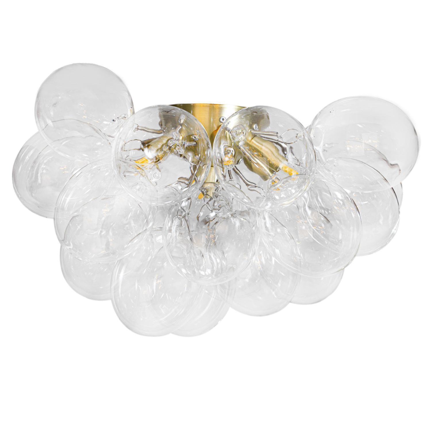 Deckenleuchte Glas Metall 50 cm breit in Gold Modern 6x G9