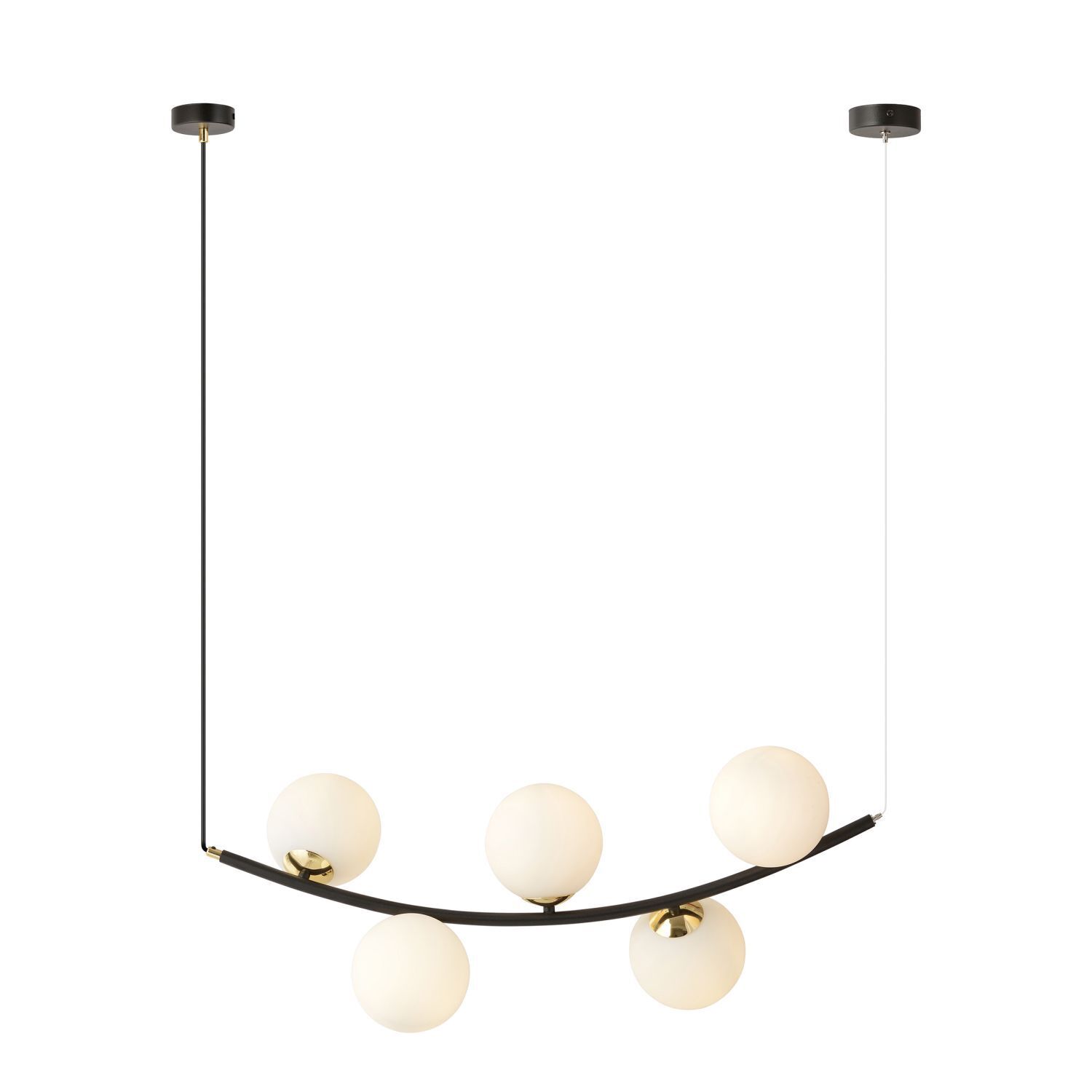 Hängelampe Metall Glas B: 80 cm H: max. 100 cm E14 5-flammig