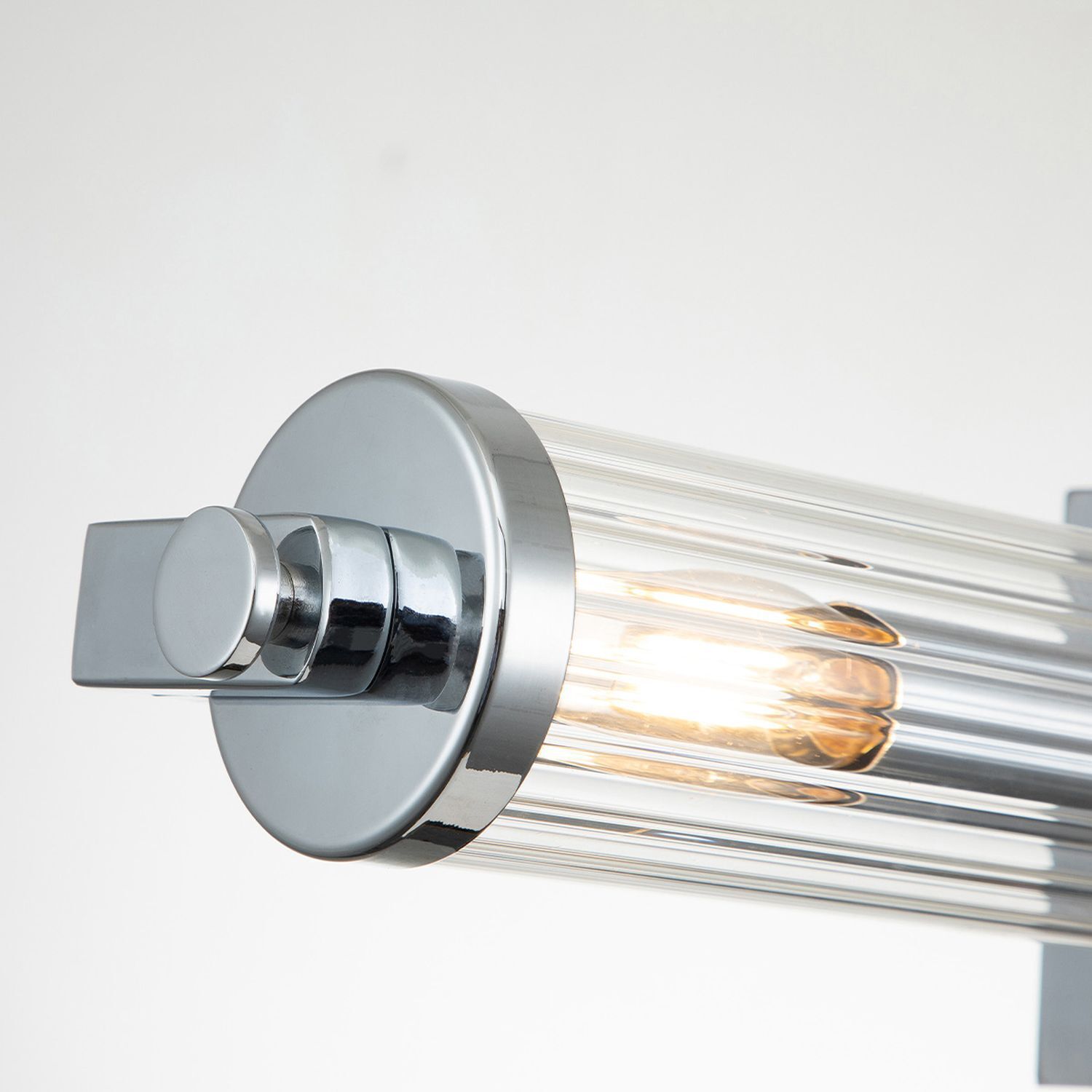 Badezimmerlampe Wand Metall Glas B: 69,1 cm IP44 Chrom