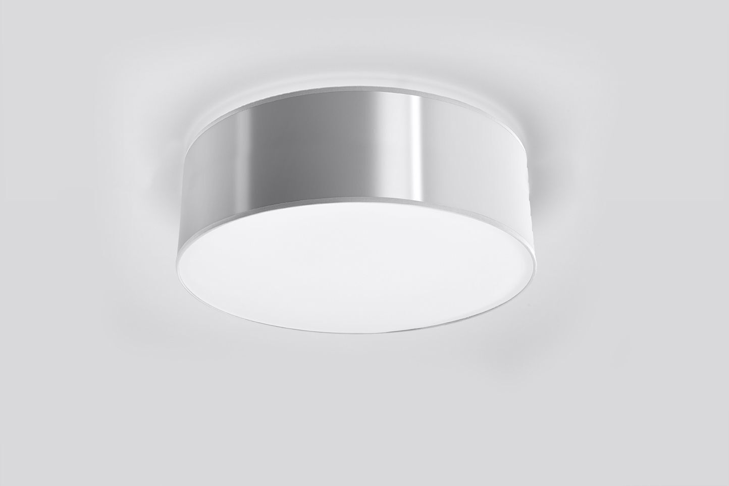 Deckenleuchte flach rund Ø 25 cm Grau E27 blendarm