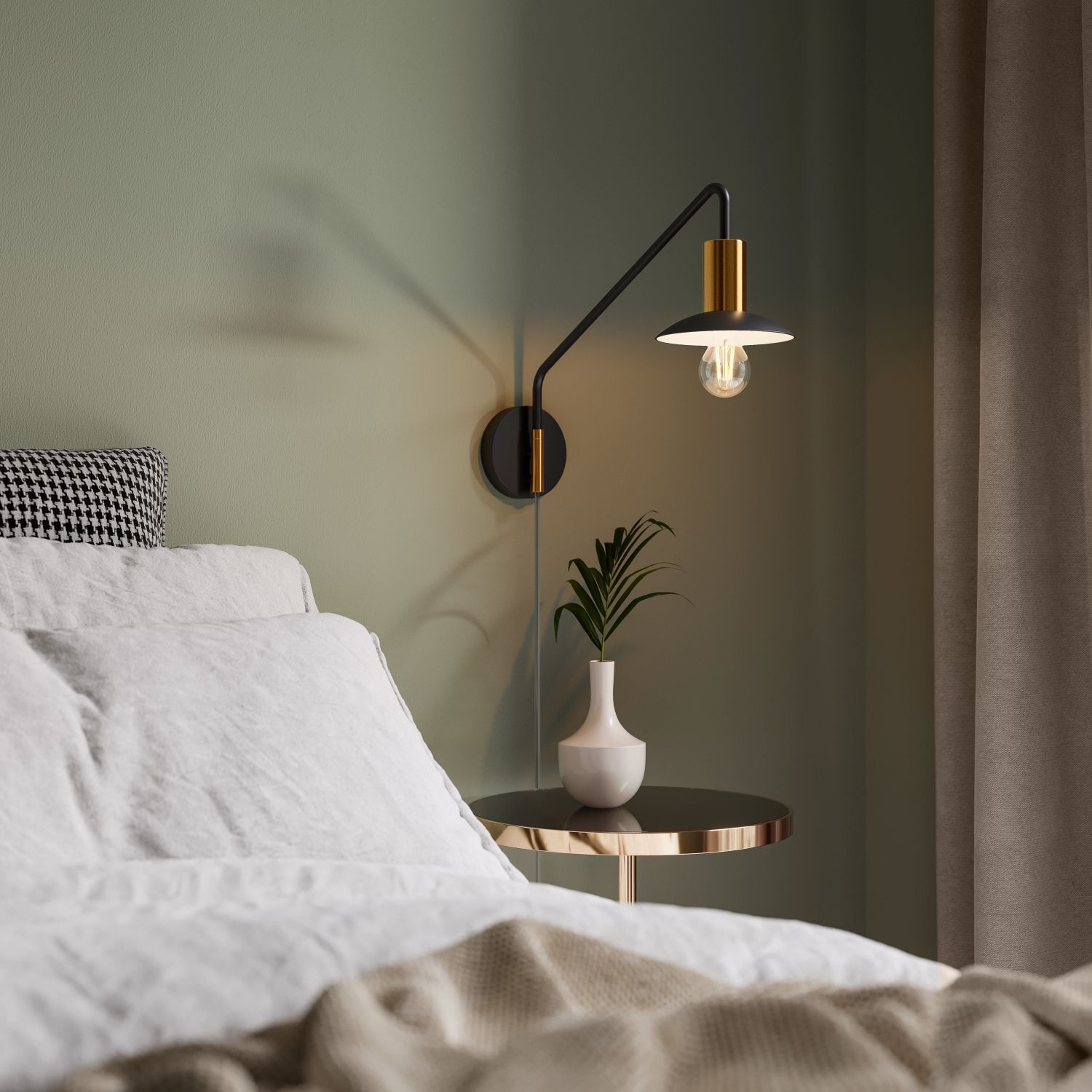 Wandleuchte mit Kabel Metall E27 Schwenkarm 35 cm hoch Lampe, Stehlampe