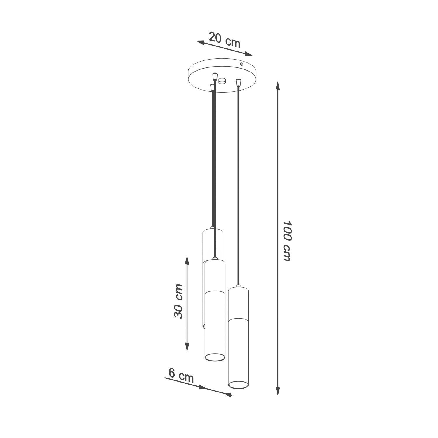 Hängelampe Weiß Natur 3-flammig GU10 Ø 20 cm Metall Holz
