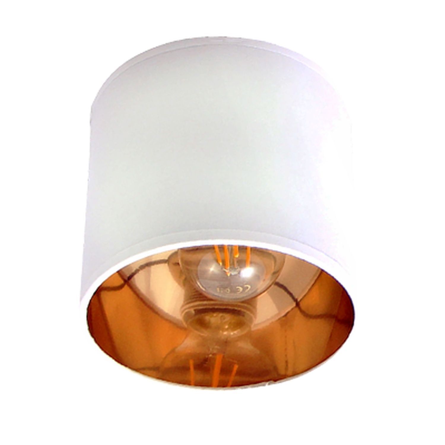 Beweglicher Deckenstrahler Weiß Gold E27 2-flmg Stoff Wandleuchte, Lampe, Glühbirne, Klemmleuchte, Metallware