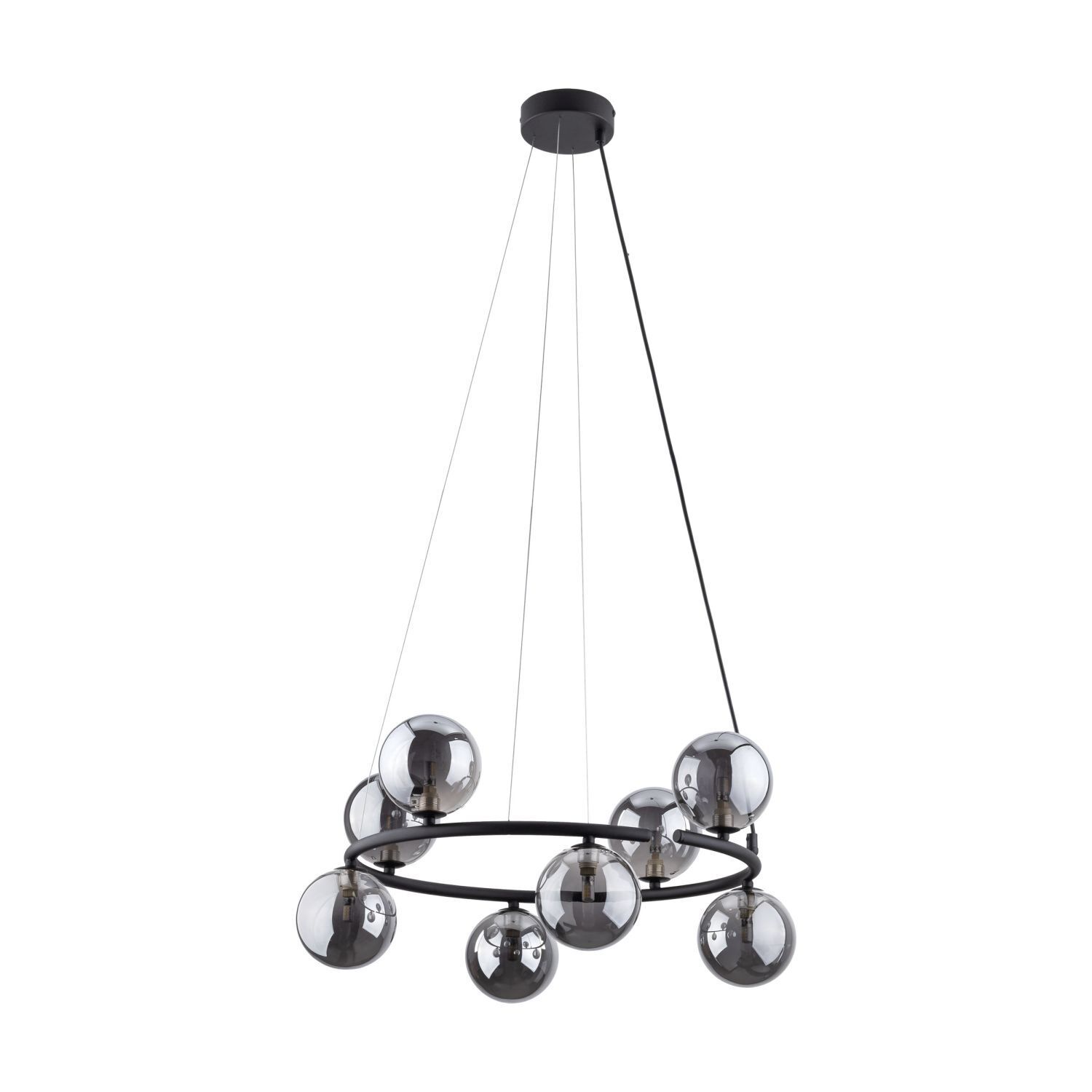 Hängeleuchte Metall Rauchglas G9 Ø 62 cm H: max. 140 cm