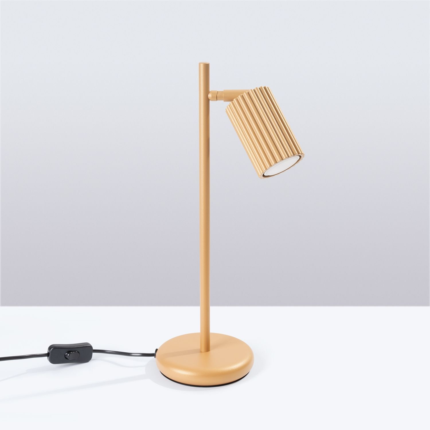 Tischlampe schwenkbar 43 cm hoch Aluminium in Gold GU10