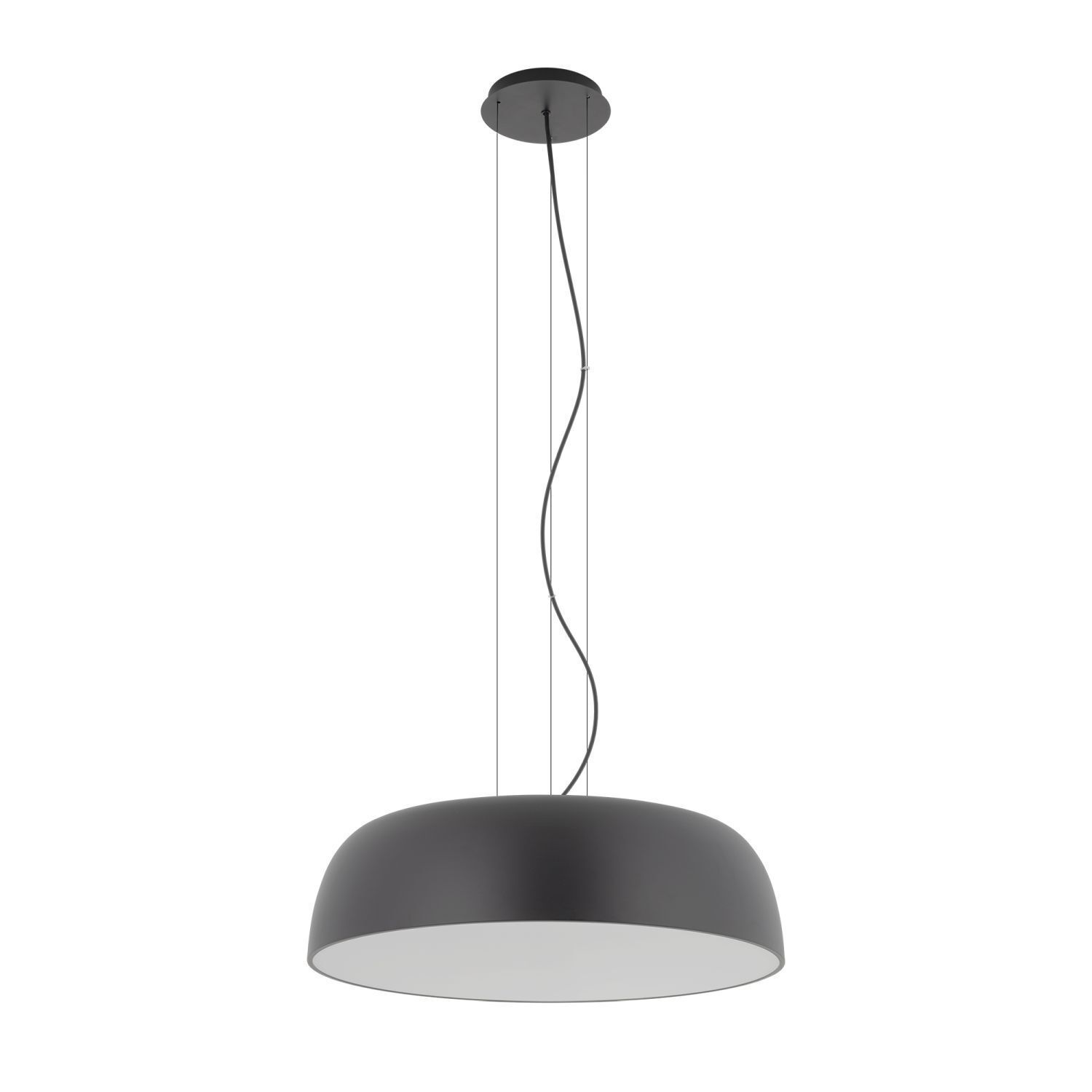 Hängelampe Grau Metall Ø58 cm rund E27 höhenverstellbar