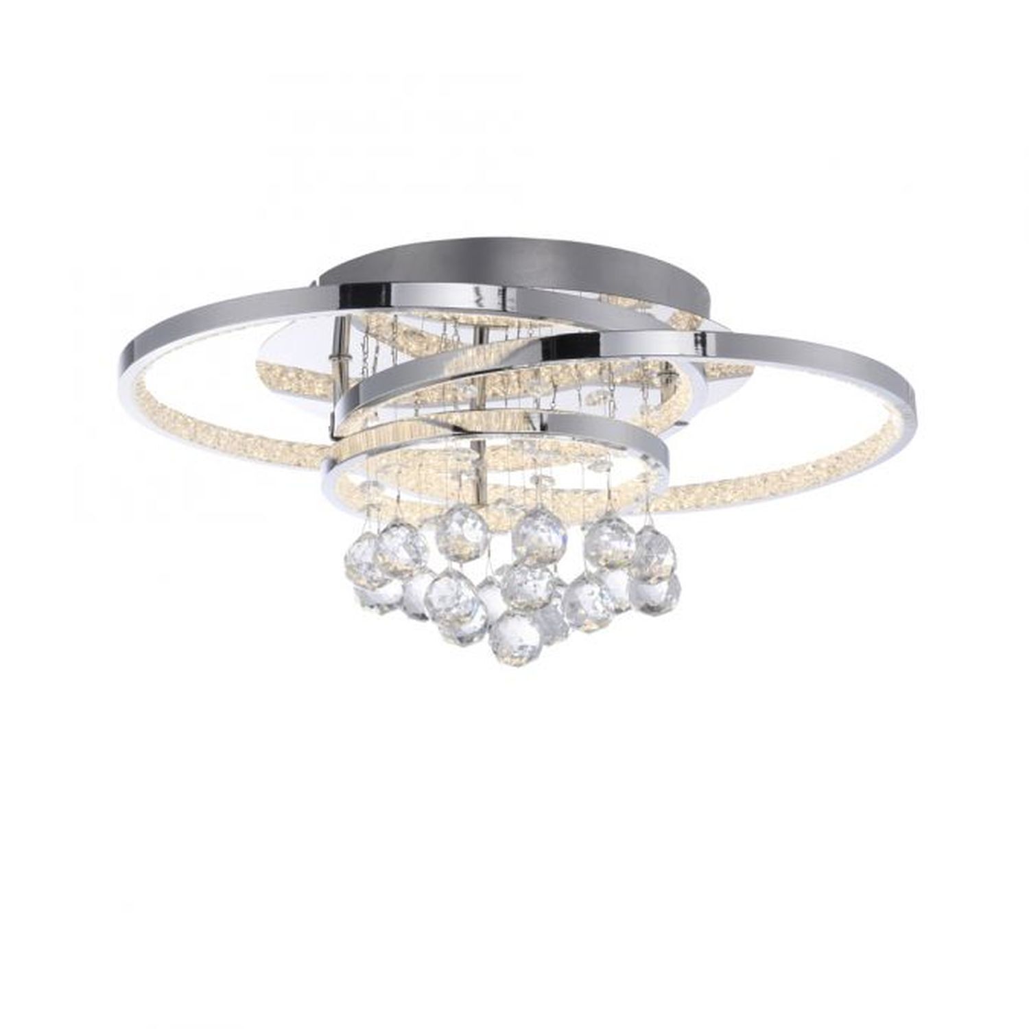 LED Deckenlampe mit Kristallanhänger in Chrom warmweiß Deckenleuchte, Kronleuchter, Lampe
