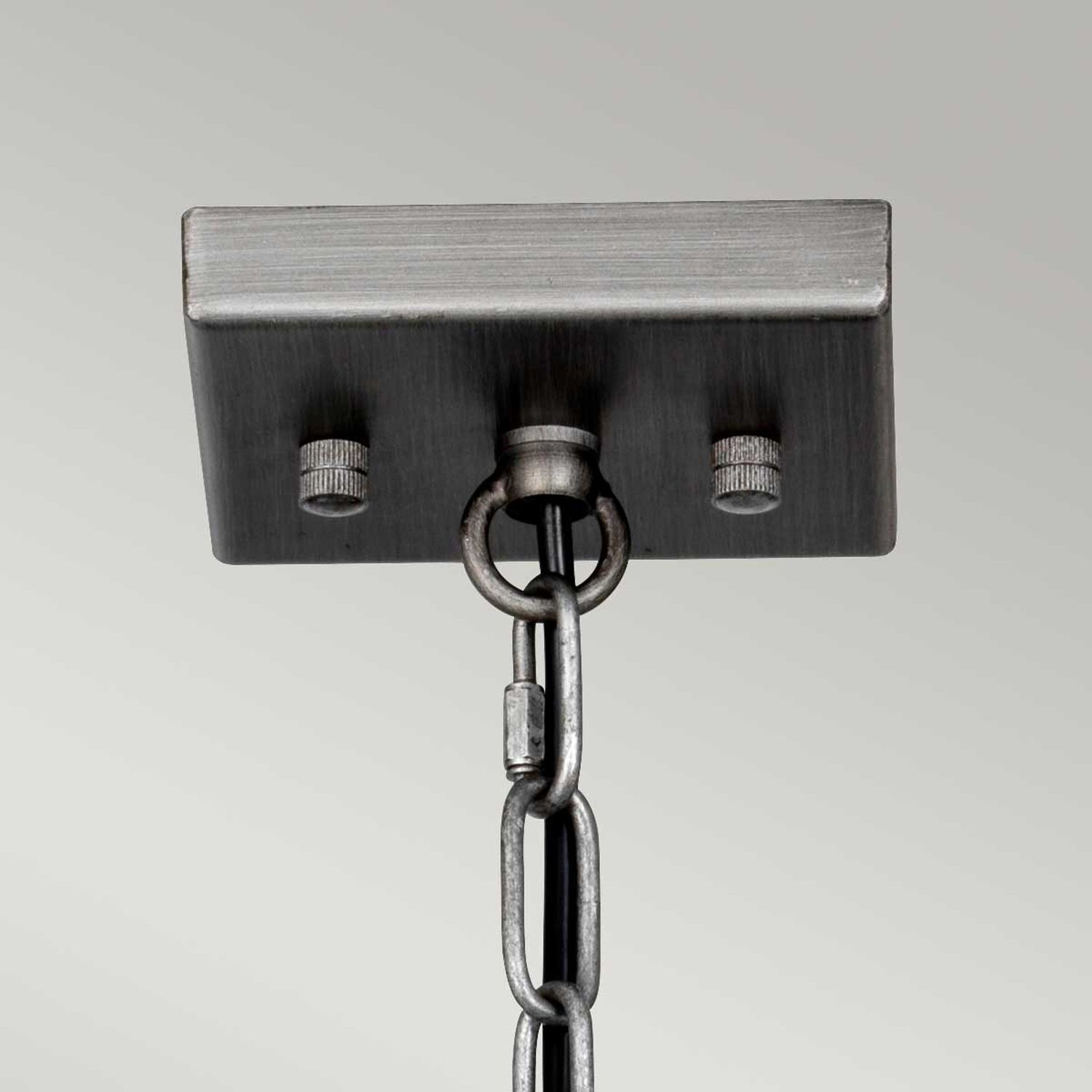 Pendelleuchte Metall Glas B: 39,4 cm Gunmetal Grau 4x E27