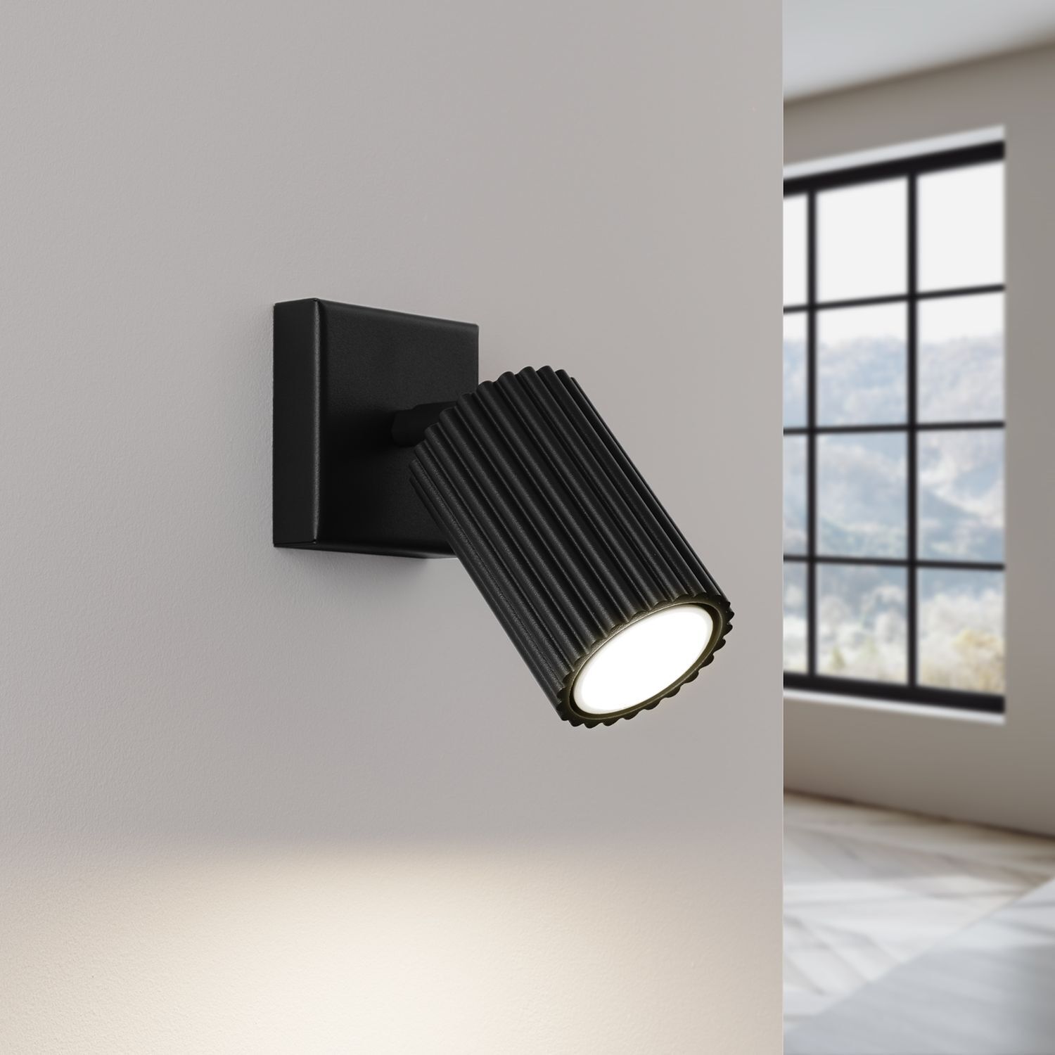 Wandleuchte Schwarz GU10 Modern B: 8 cm klein schwenkbar