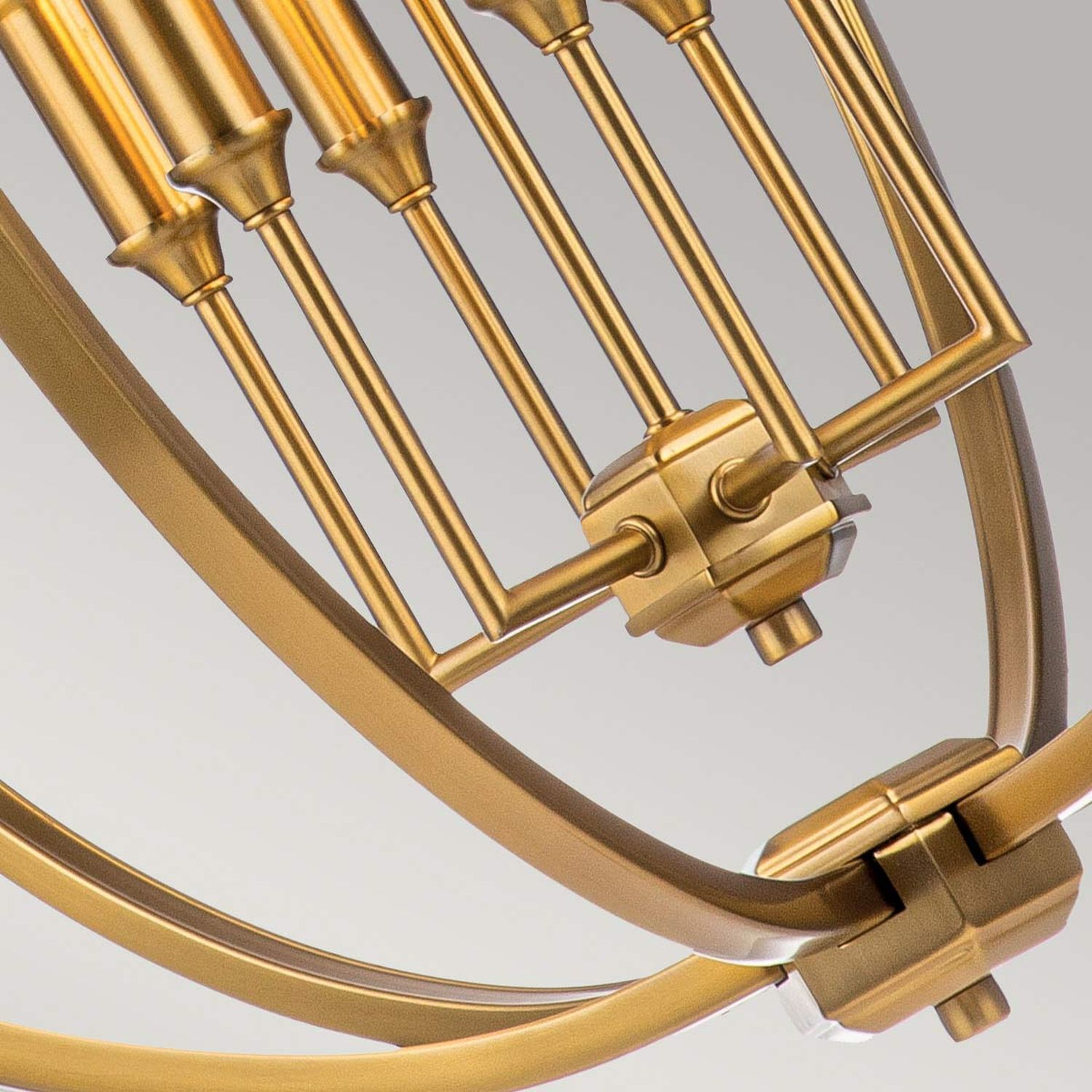 Pendelleuchte Metall E14 rund D: 62,2 cm Modern gold, metall, lampe, eingespannt, globus