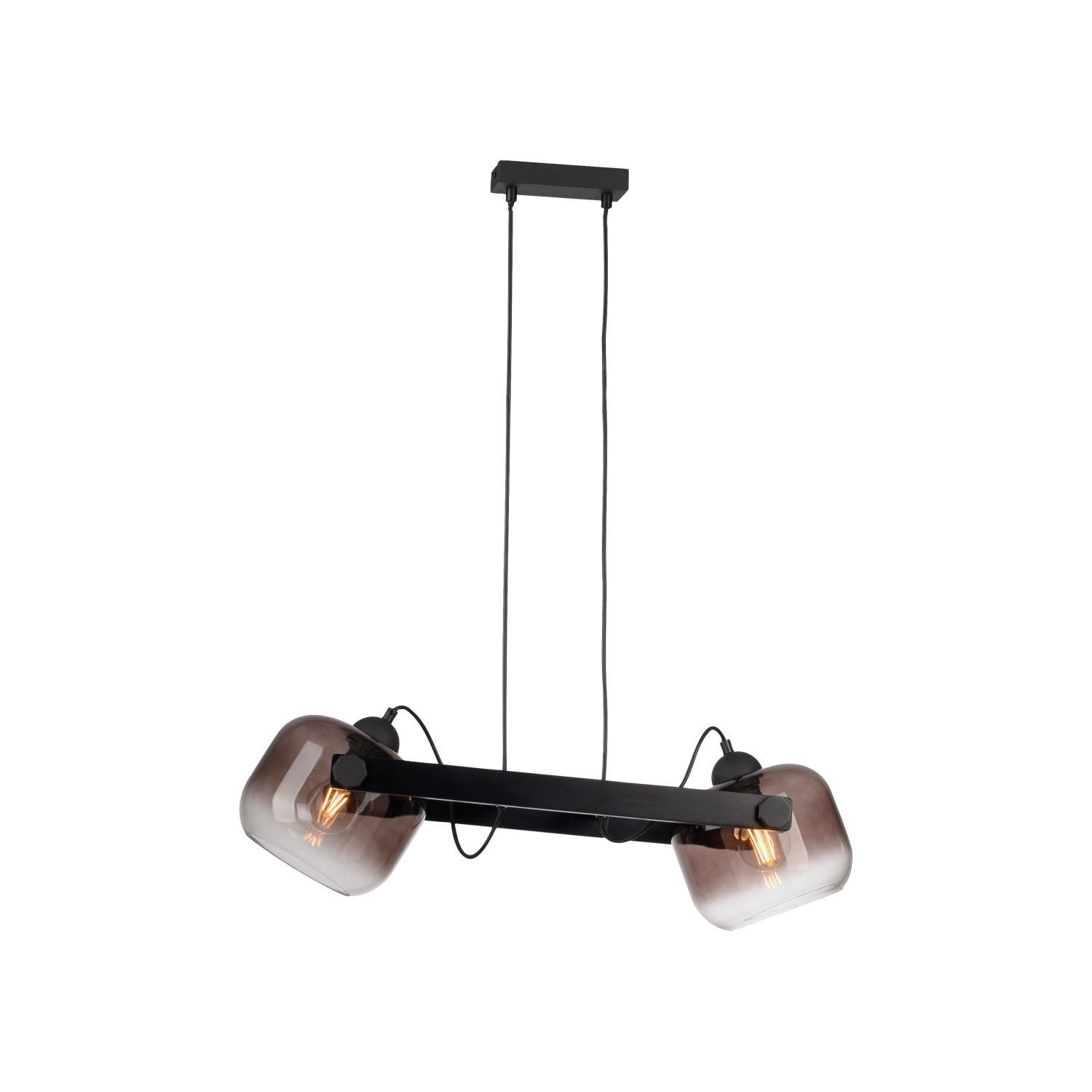 Hängelampe Glas Metall E27 68 cm 2-flammig schwenkbar Lampe, Leuchte