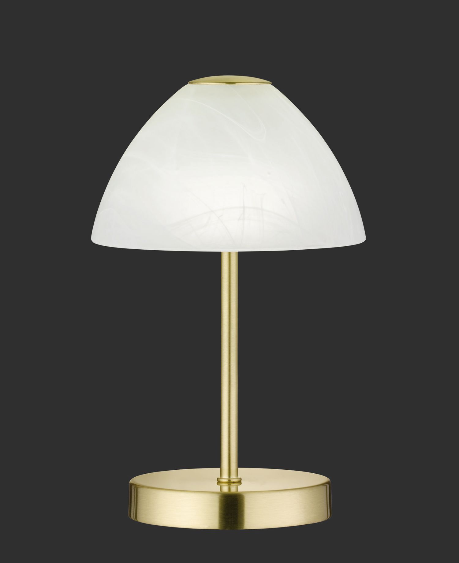 Messing Tischlampe Mit Touch-Dimmer – 36 Cm Hoch, LED, Inkl. Plissee-Schirm (antique Brass)