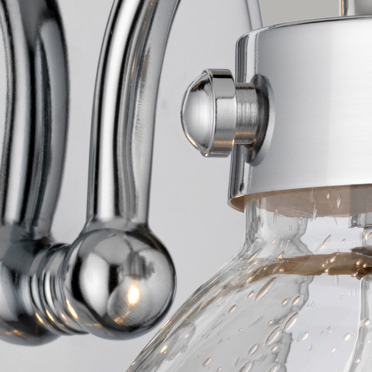 Wandleuchte Bad H: 22,1 cm IP44 E27 Chrom aus Metall Regenglas