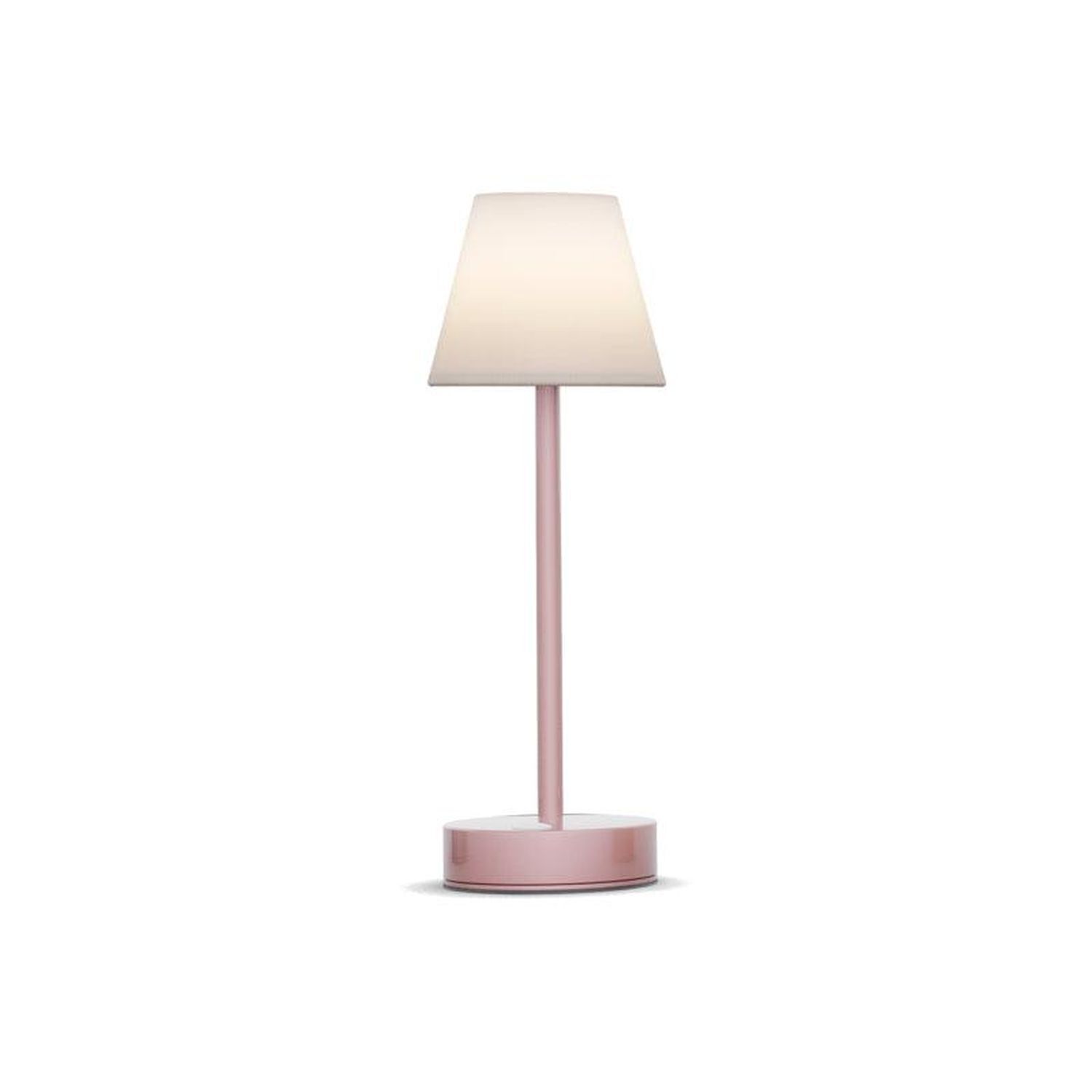 LED Tischleuchte kabellos Touch Dimmer 32 cm IP44 Rosa Weiß