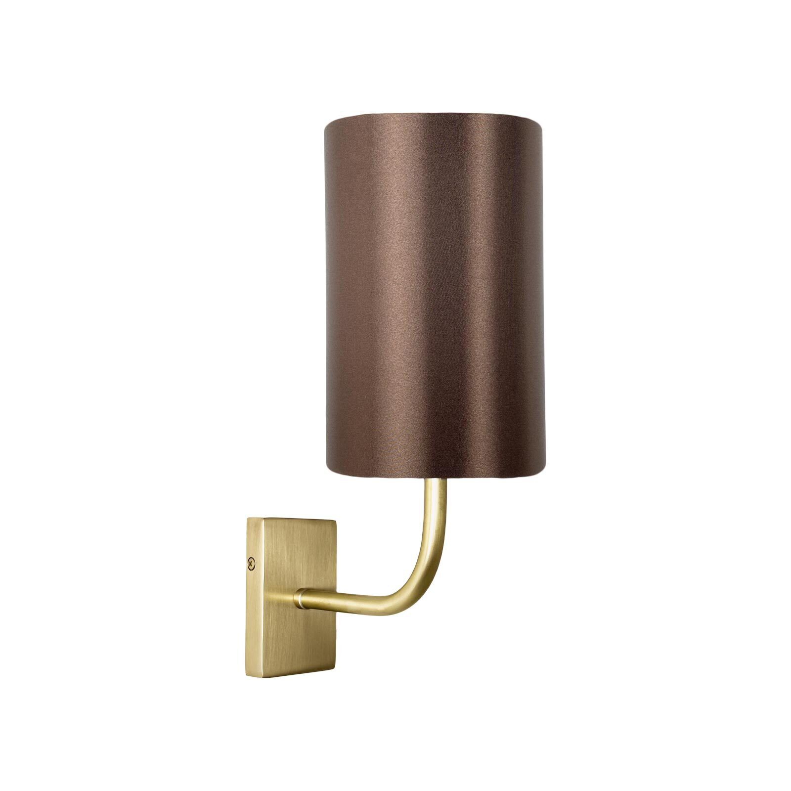 Wandlampe E27 in Bronze hell Braun Stoff Messing Modern Lampe, Tischlampe