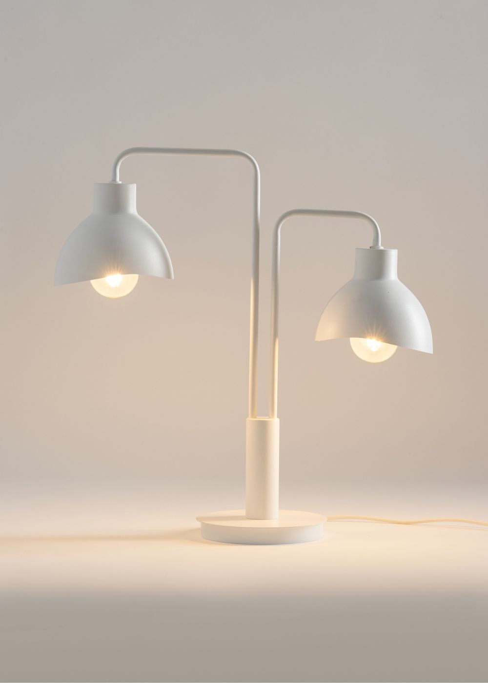 Kleine Tischleuchte Weiß Metall E27 48 cm Modern